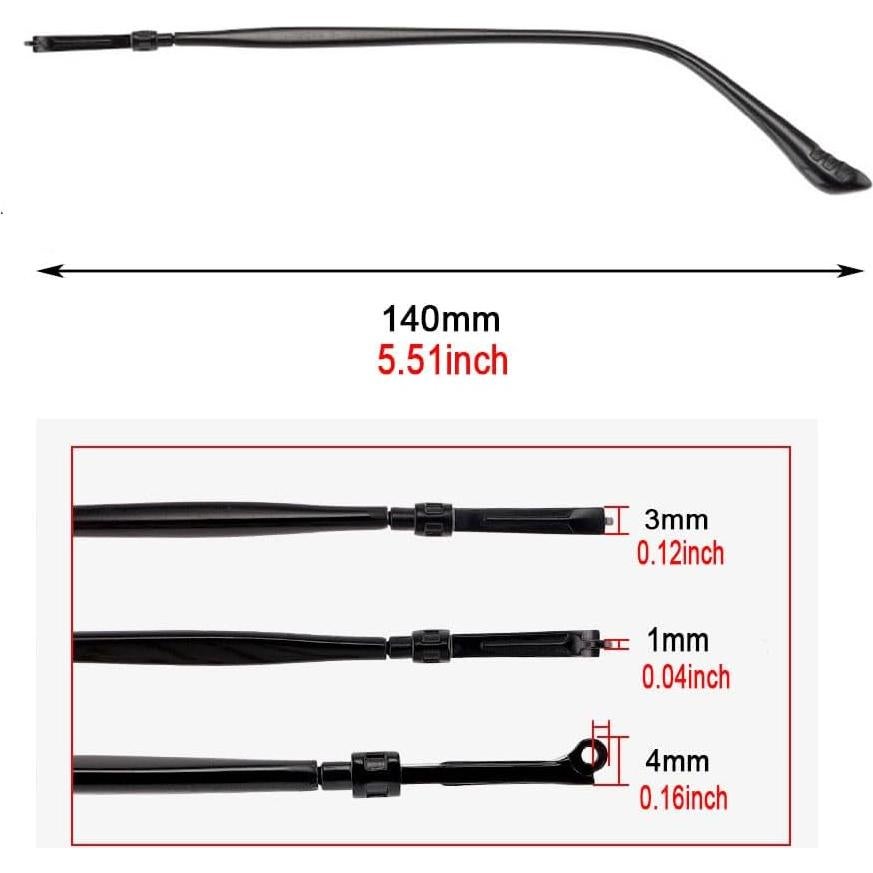 Piernas de Reemplazo para Gafas JANKY Metal Negro 140 mm