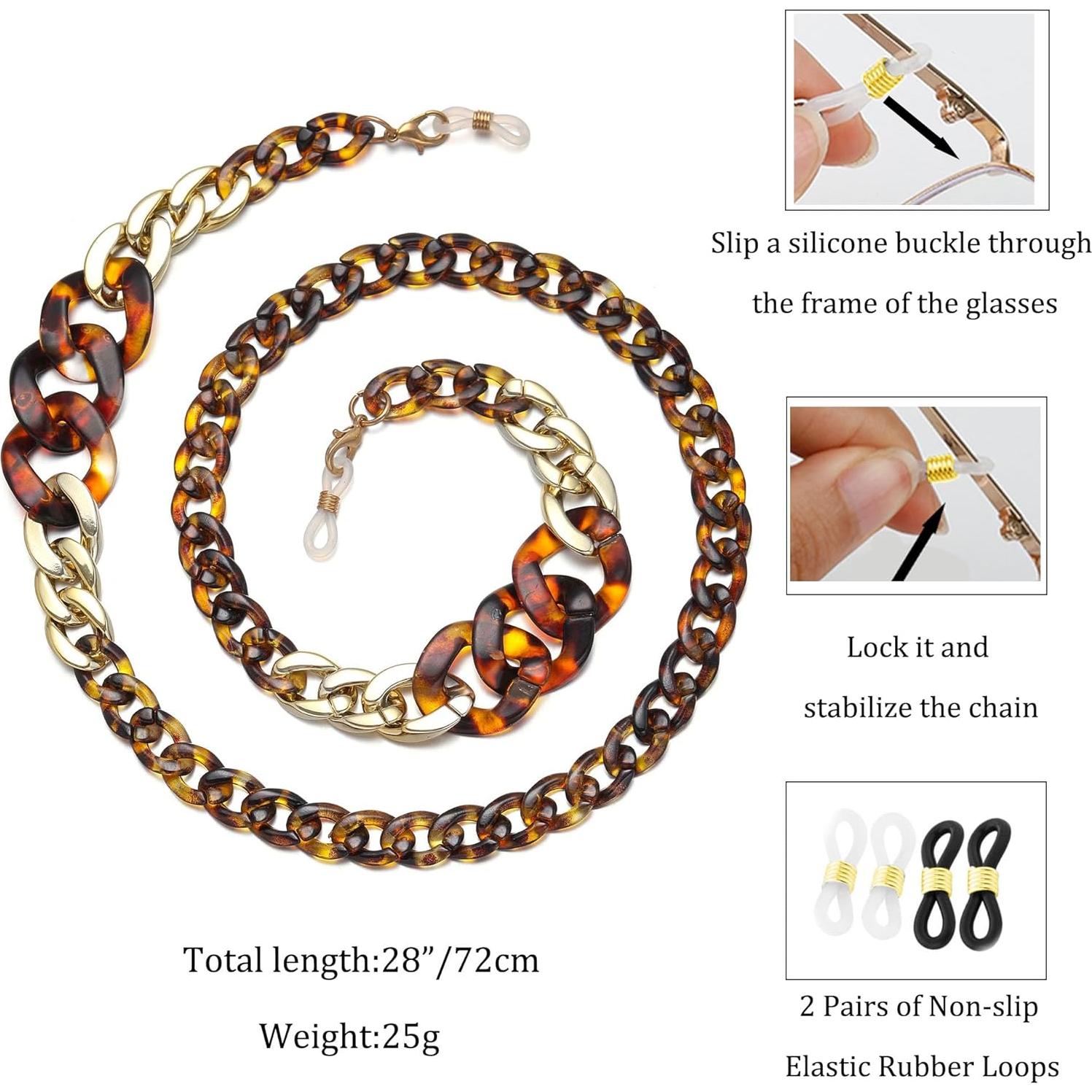 Cadena de Gafas Ámbar para Mujeres - Soporte Alrededor del Cuello