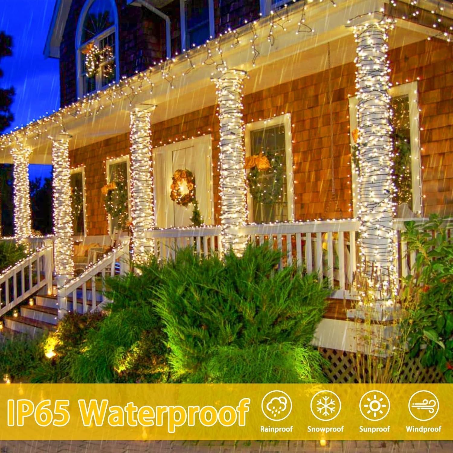 Paquete de 2 luces de cadena solares Albelt 51m 480 LED IP65