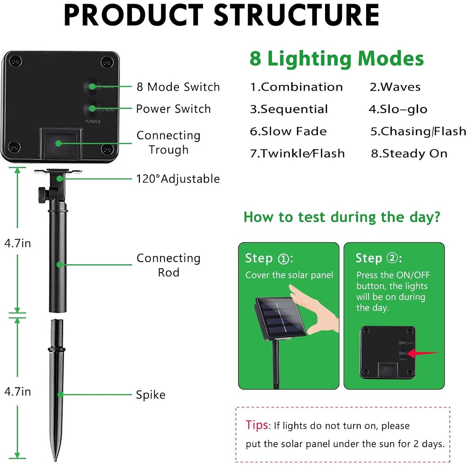 Paquete de 2 luces de cadena solares Albelt 51m 480 LED IP65