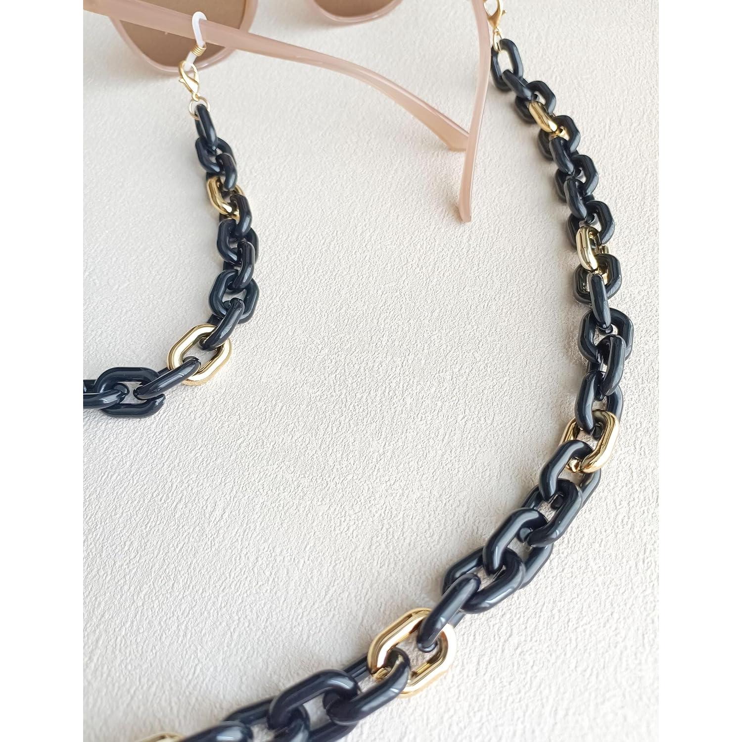 Cadena de Gafas Acrílico Negro para Mujeres Soporte