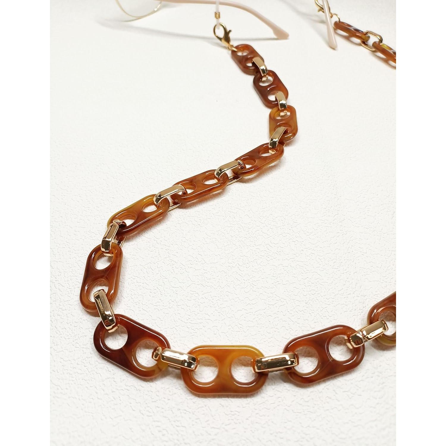 Cadena de Gafas Acrílico Marrón para Mujeres