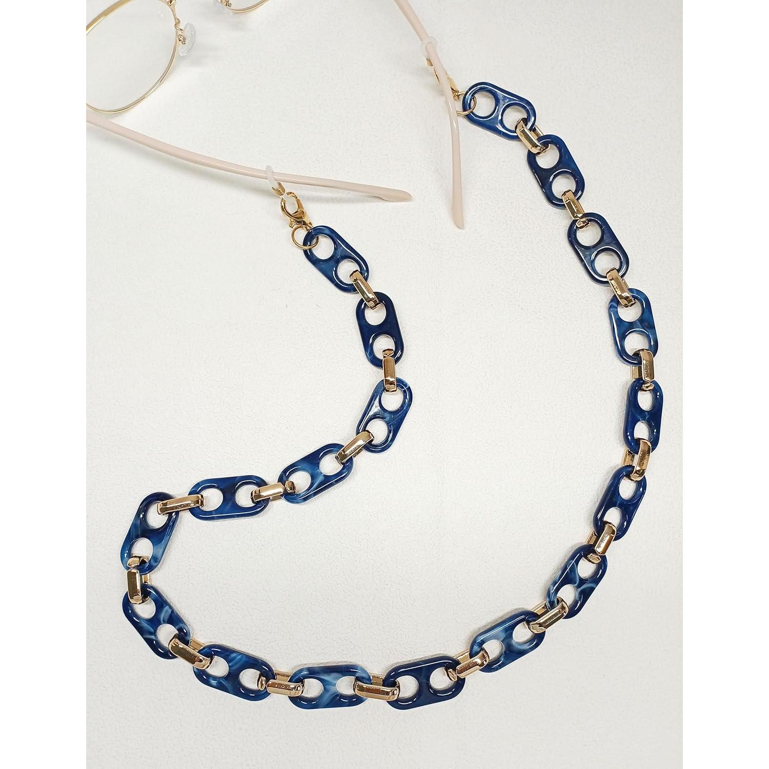 Cadena de Gafas Soporte Lanyard Azul Oscuro para Mujeres