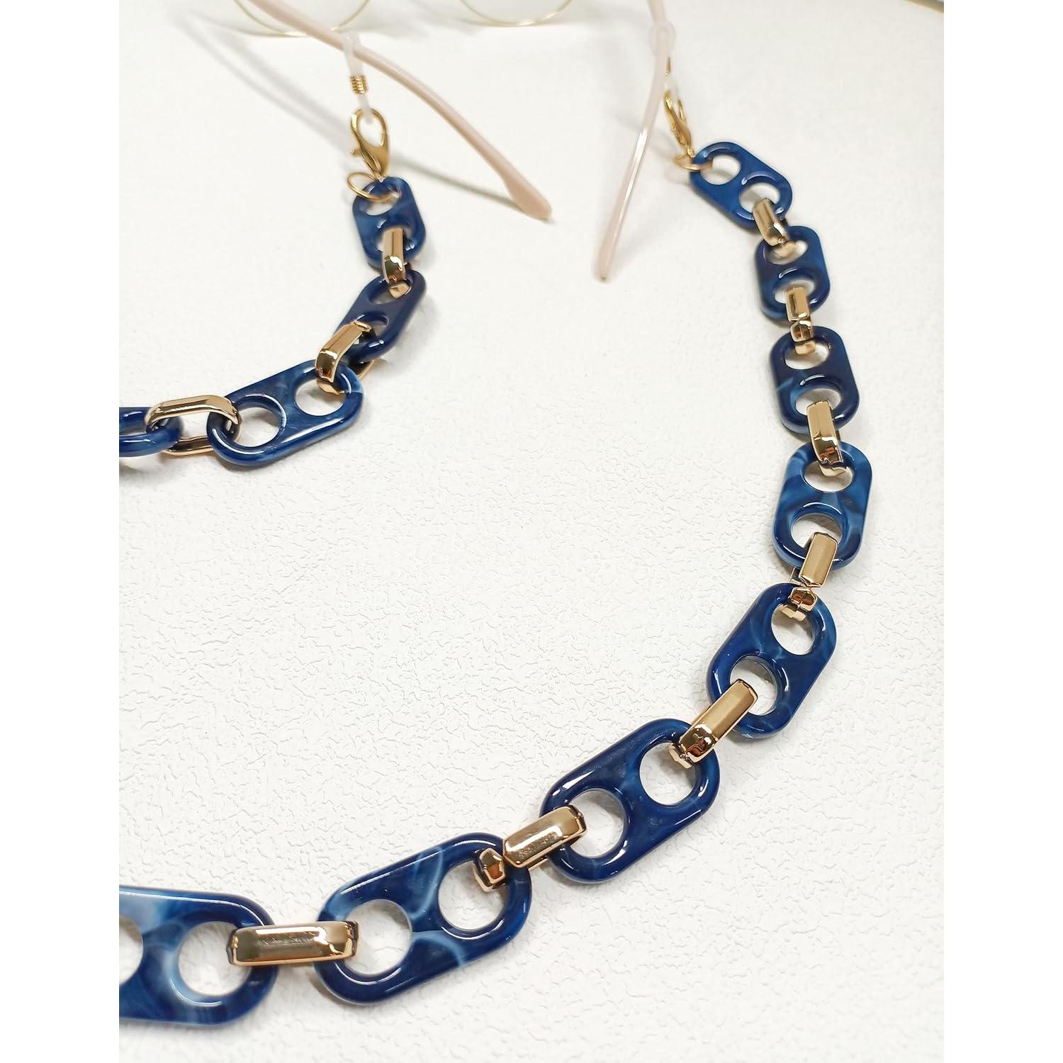 Cadena de Gafas Soporte Lanyard Azul Oscuro para Mujeres