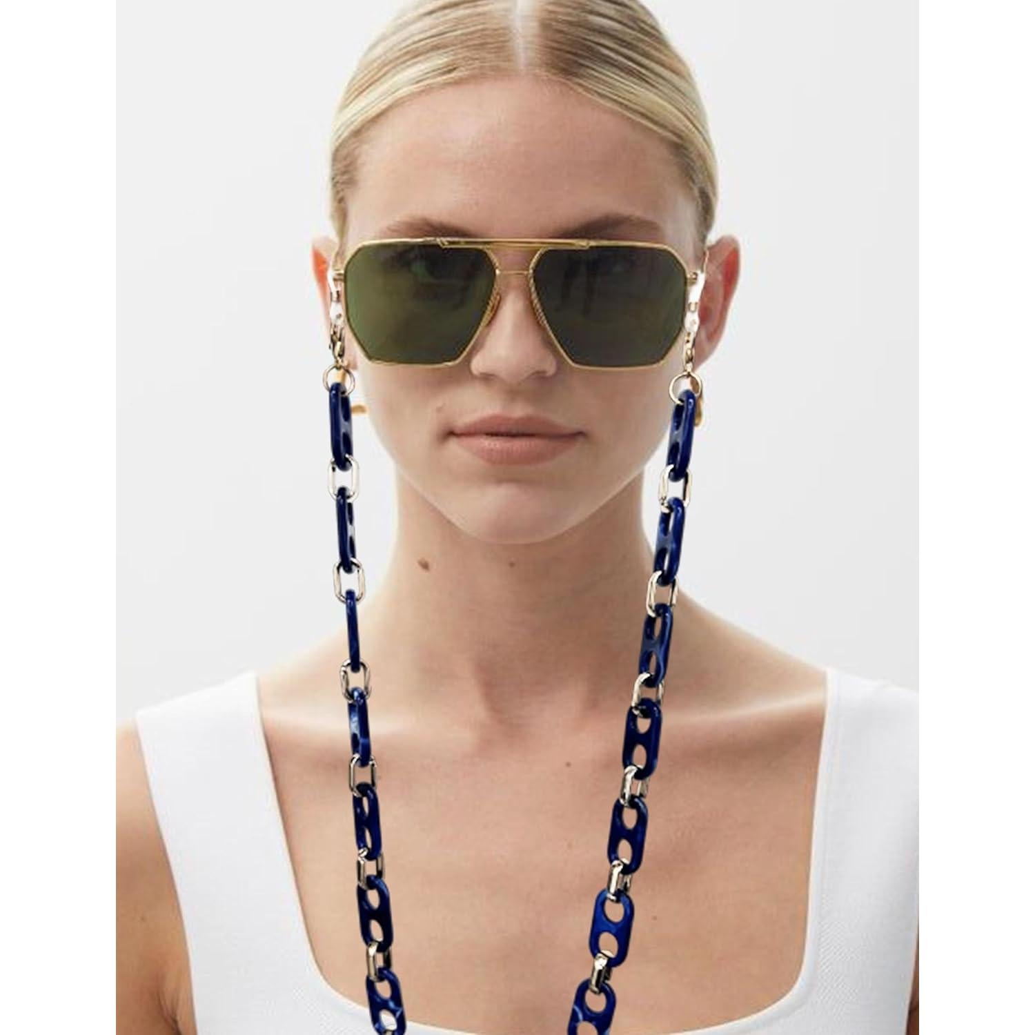 Cadena de Gafas Soporte Lanyard Azul Oscuro para Mujeres