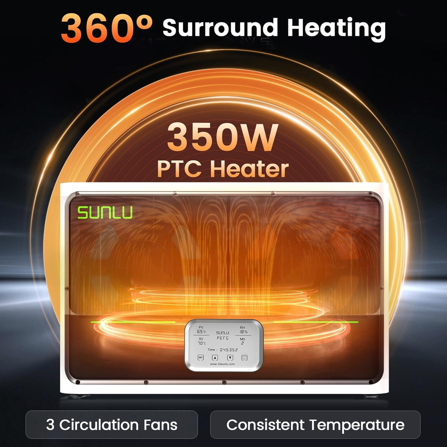 Secador de Filamento 3D SUNLU S4 - Capacidad 4 Bobinas, 350W