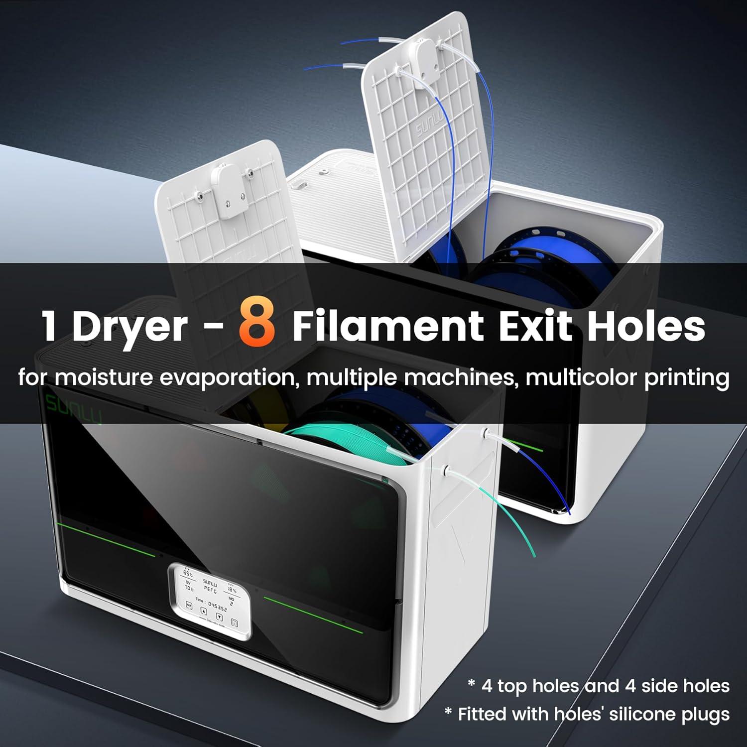 Secador de Filamento 3D SUNLU S4 - Capacidad 4 Bobinas, 350W