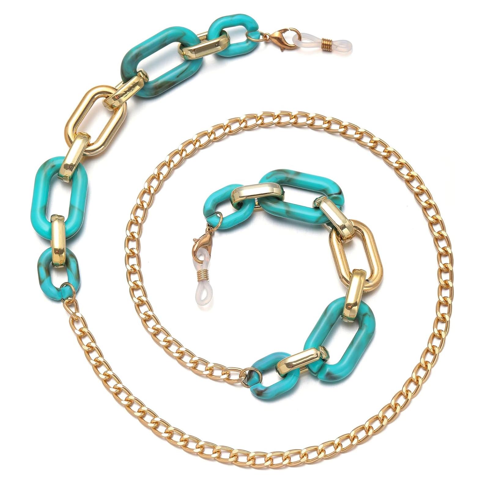 Cadena de Gafas Turquesa para Mujeres - Soporte Alrededor del Cuello