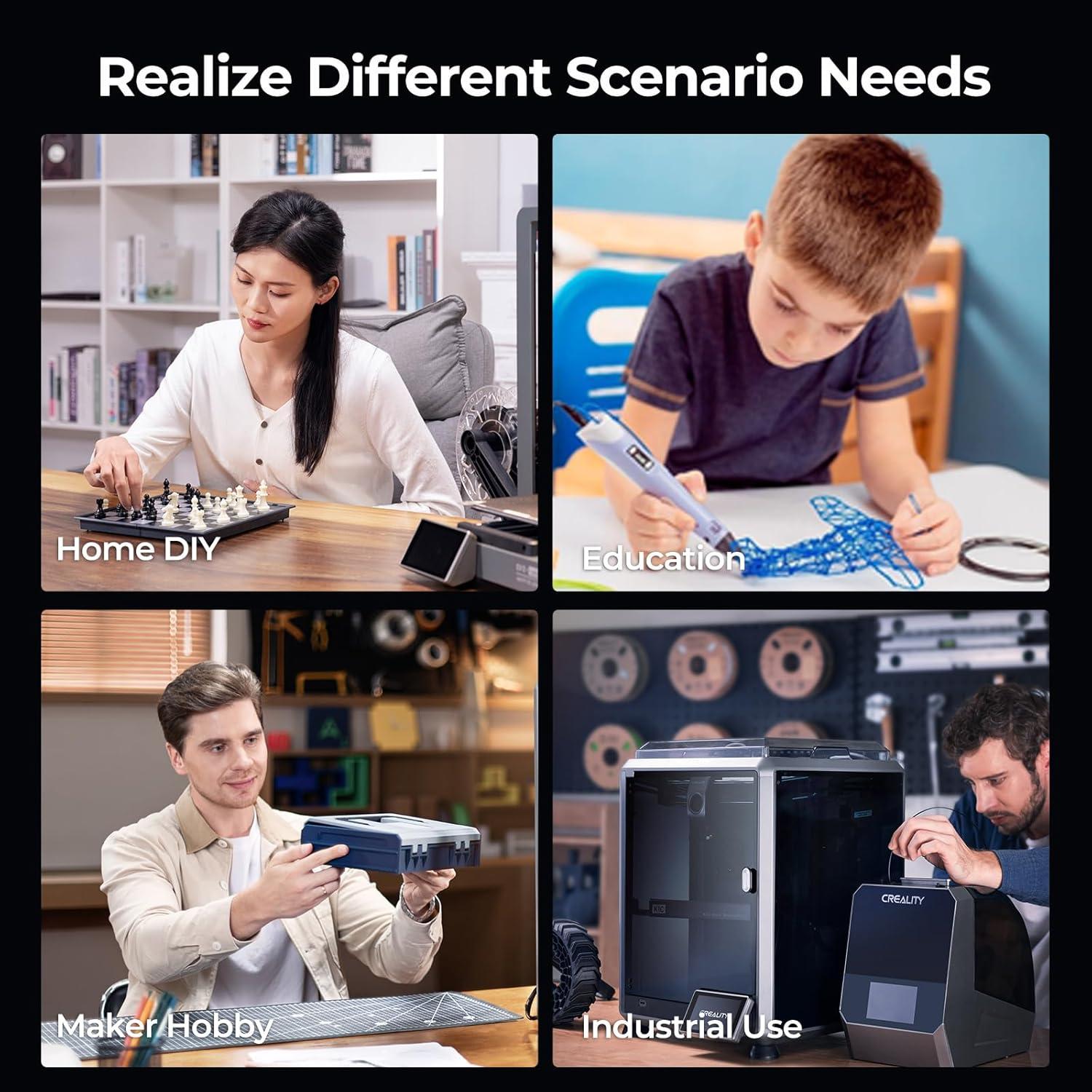 Filamento 3D Hyper PLA Creality 1.75mm Negro 1kg RFID