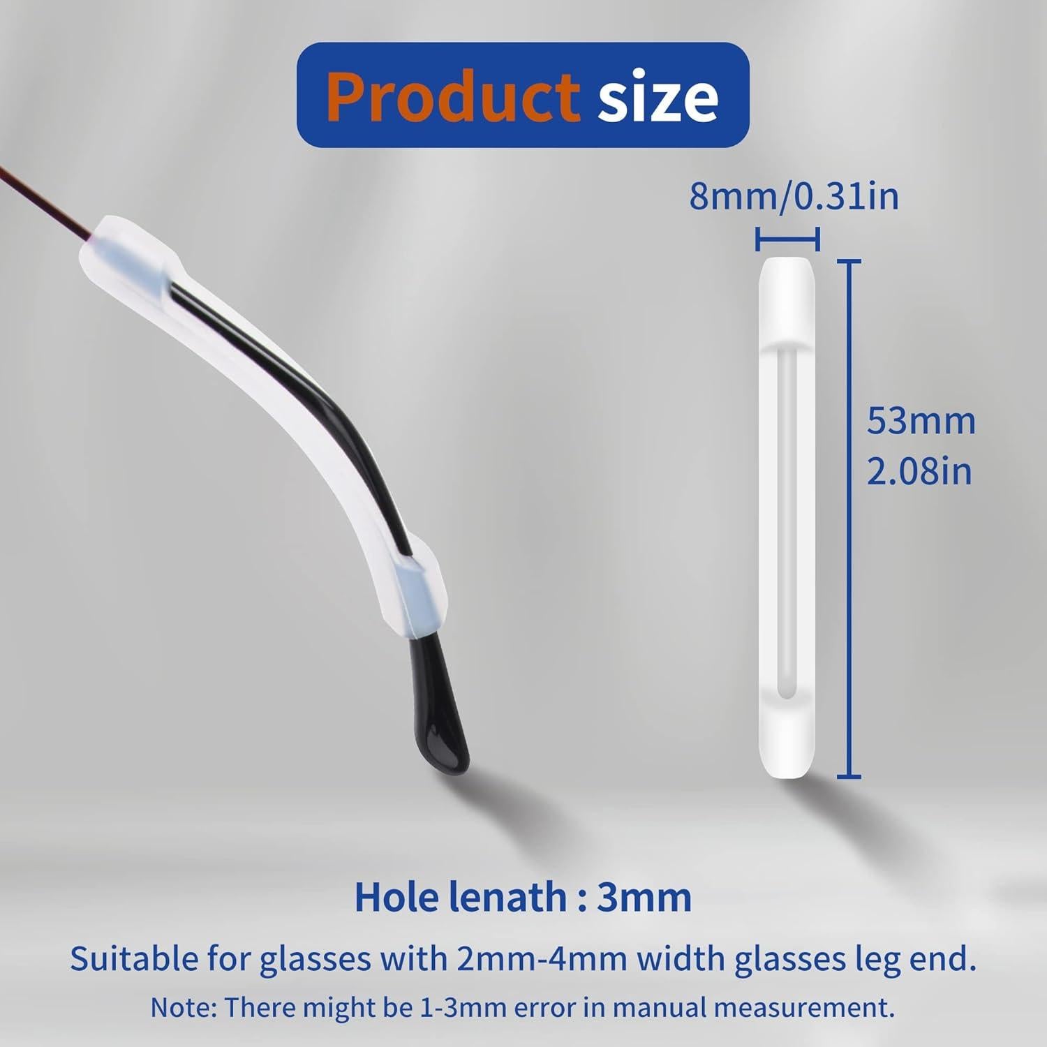 Ganchos de oreja antideslizantes de silicona para gafas