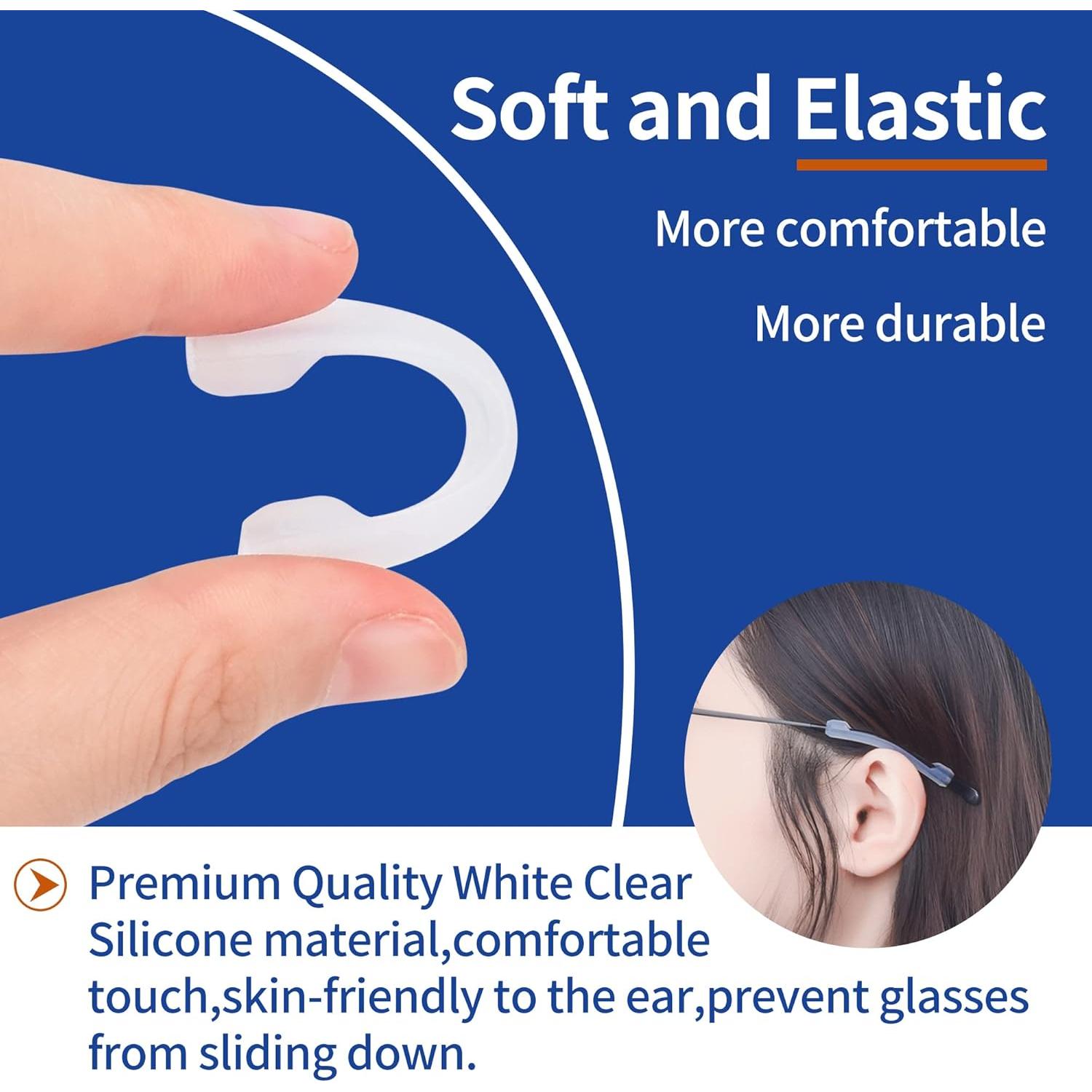 Ganchos de oreja antideslizantes de silicona para gafas