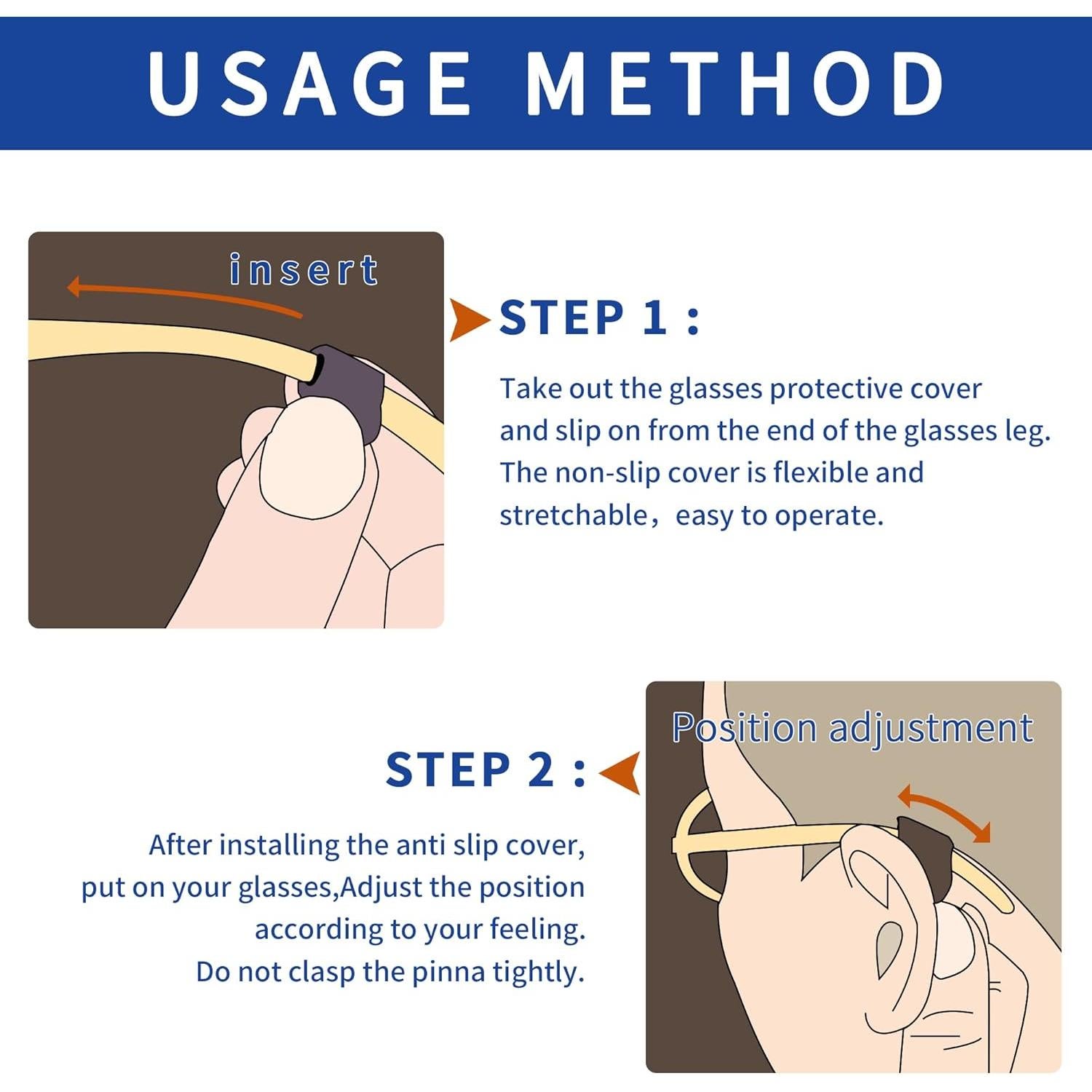 Ganchos de oreja antideslizantes de silicona para gafas