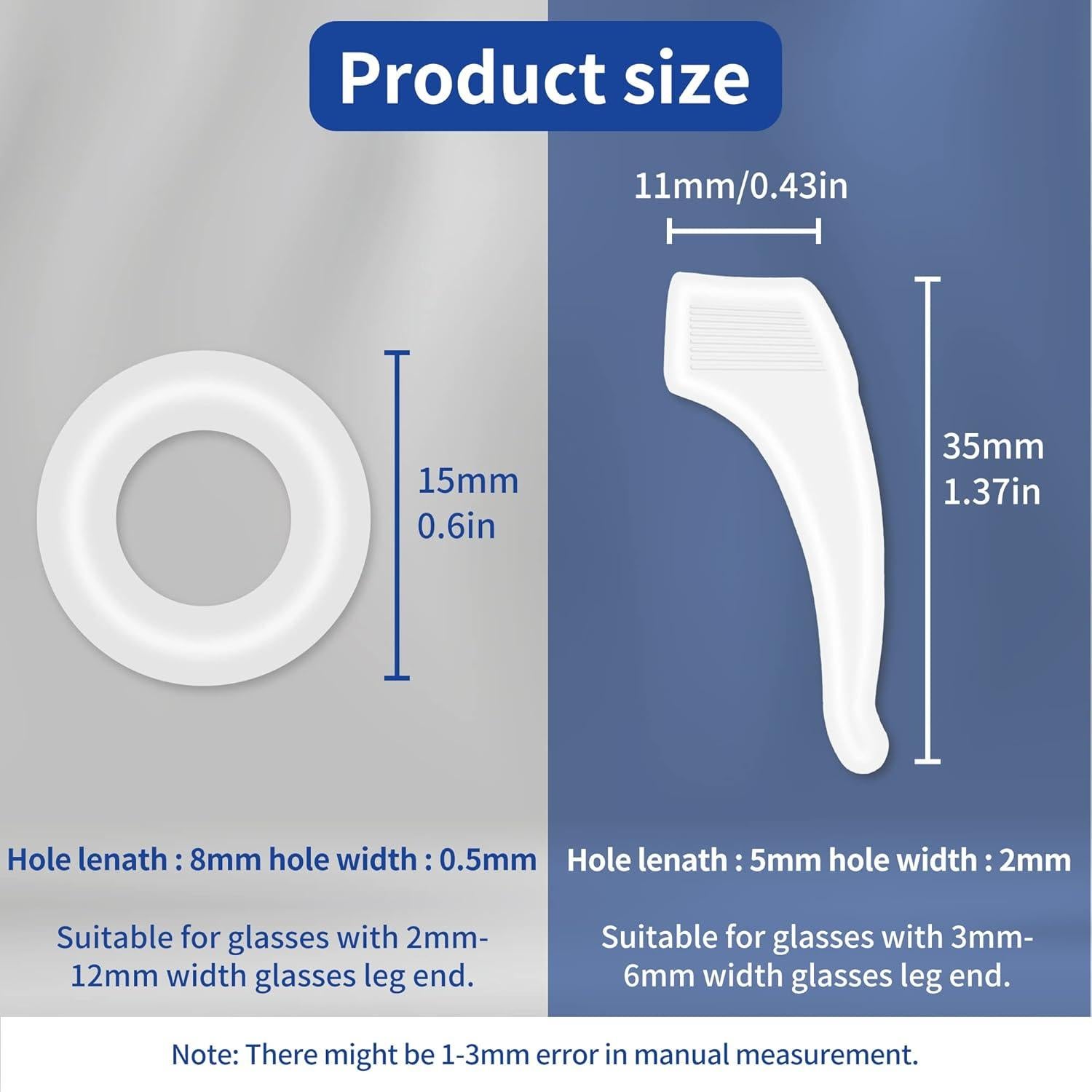 Ganchos Antideslizantes para Gafas de Oído Silicona 6 Pzas