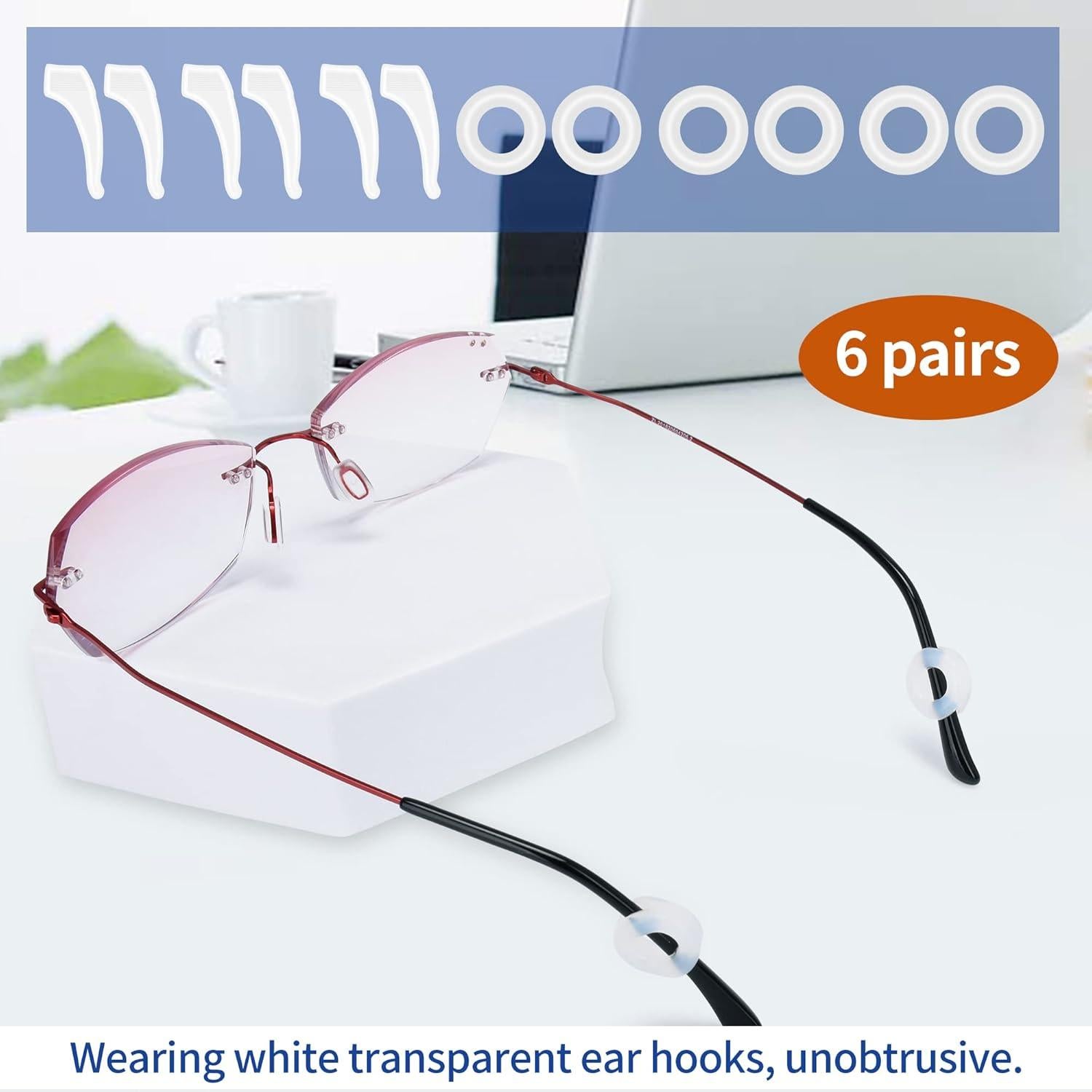 Ganchos Antideslizantes para Gafas de Oído Silicona 6 Pzas