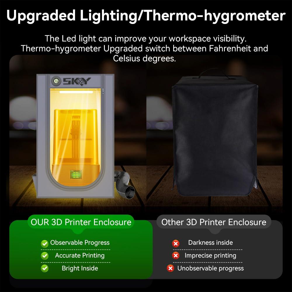 Carpa Enclosure para Impresora 3D Skouphy 61x46x46cm Gris