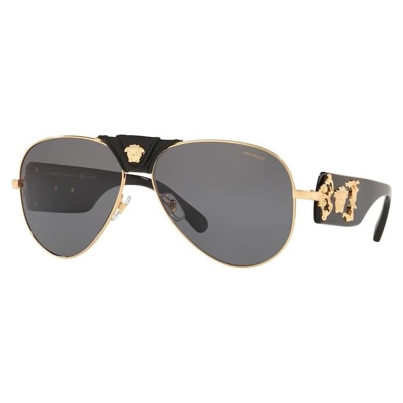 Versace VE2150Q Aviator Sunglasses For Men For Women + BUNDLE with Designer iWear Eyewear Care Kit