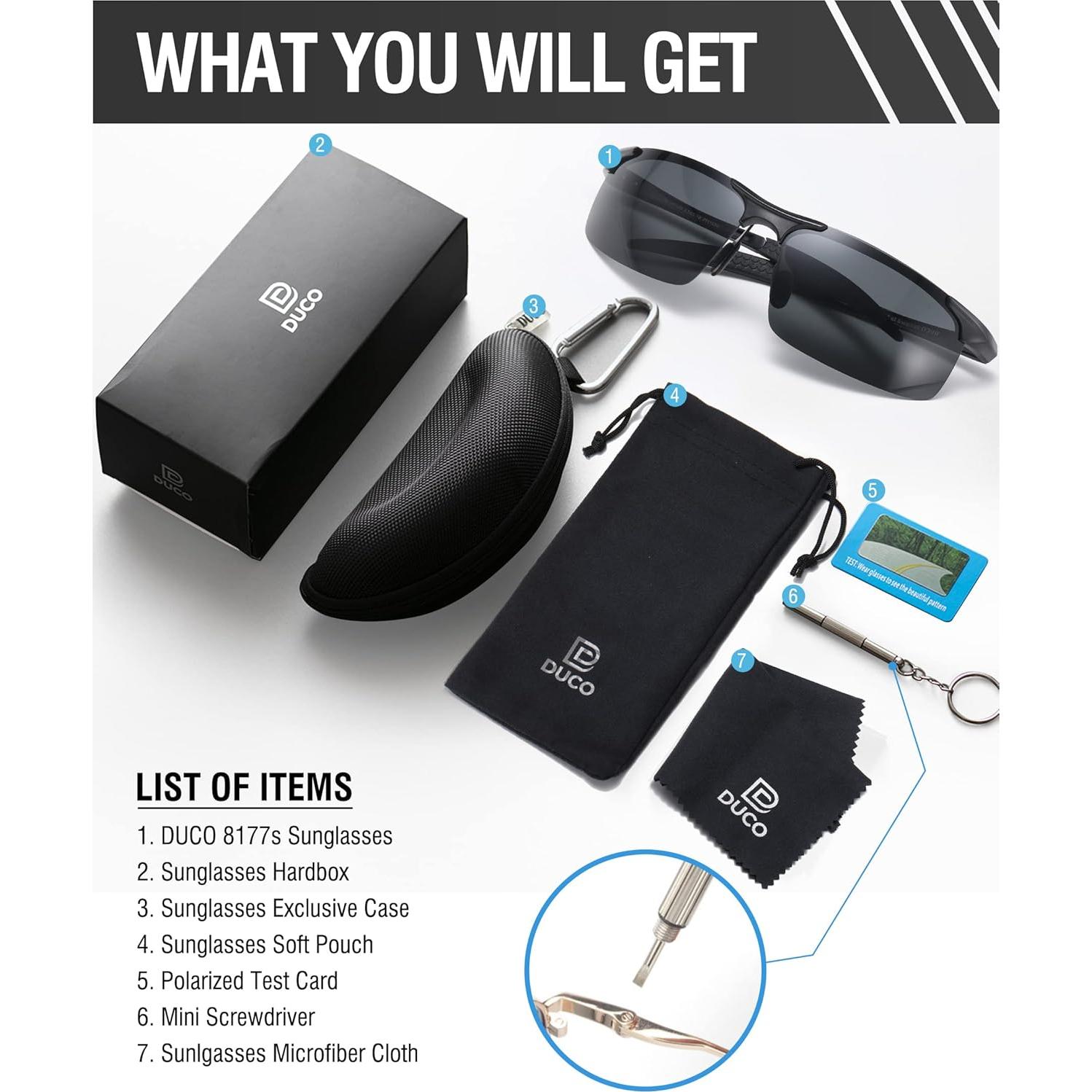 Gafas de sol deportivas DUCO 8177 polarizadas UV400