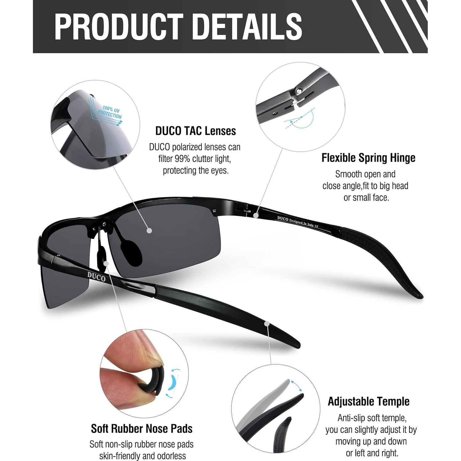 Gafas de sol deportivas DUCO 8177 polarizadas UV400