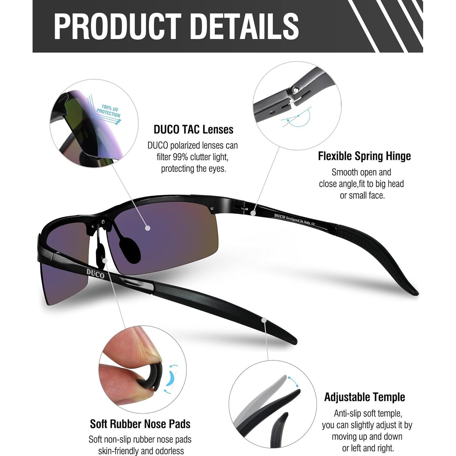 Gafas de sol deportivas DUCO 8177 polarizadas UV400