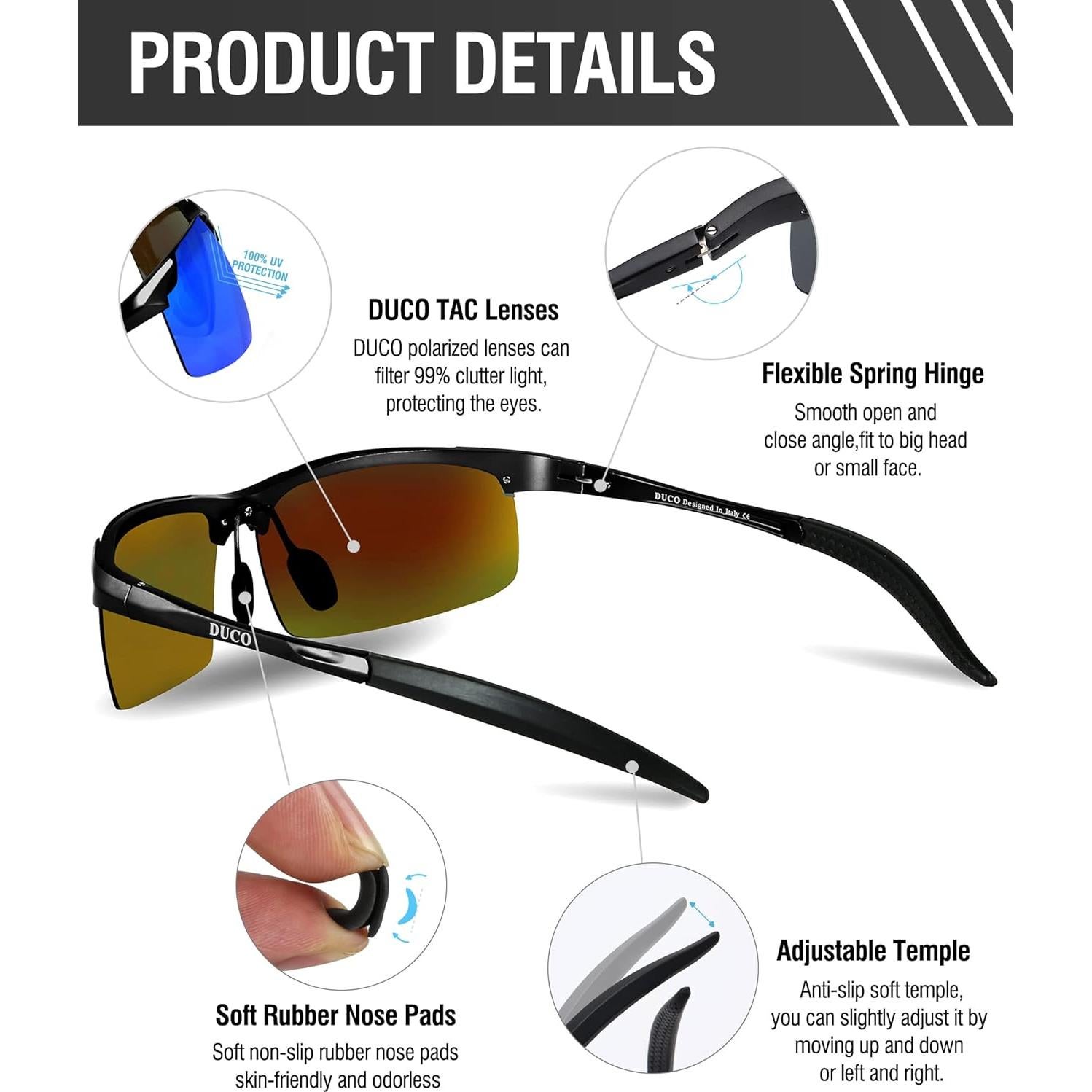 Gafas de sol deportivas DUCO 8177 polarizadas UV400