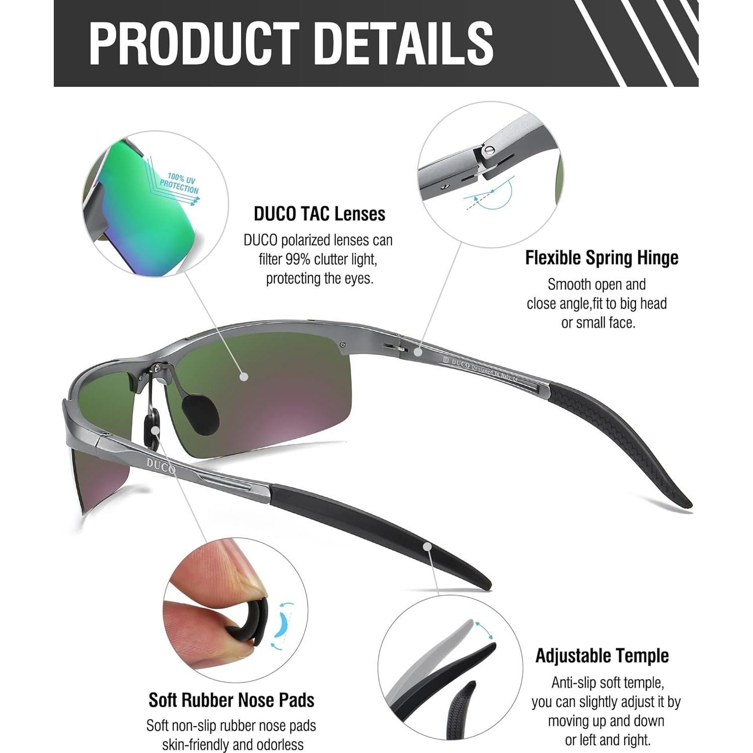 Gafas de sol deportivas DUCO 8177 polarizadas UV400