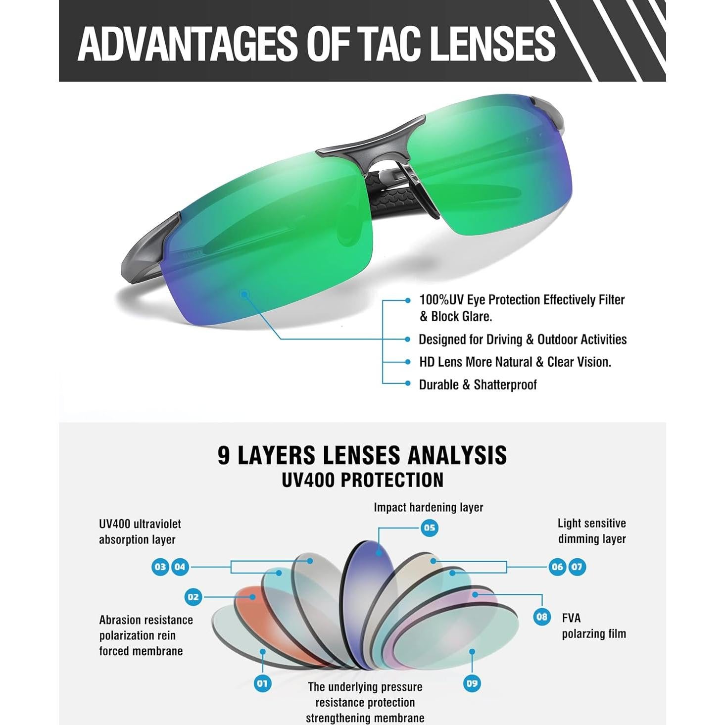 Gafas de sol deportivas DUCO 8177 polarizadas UV400