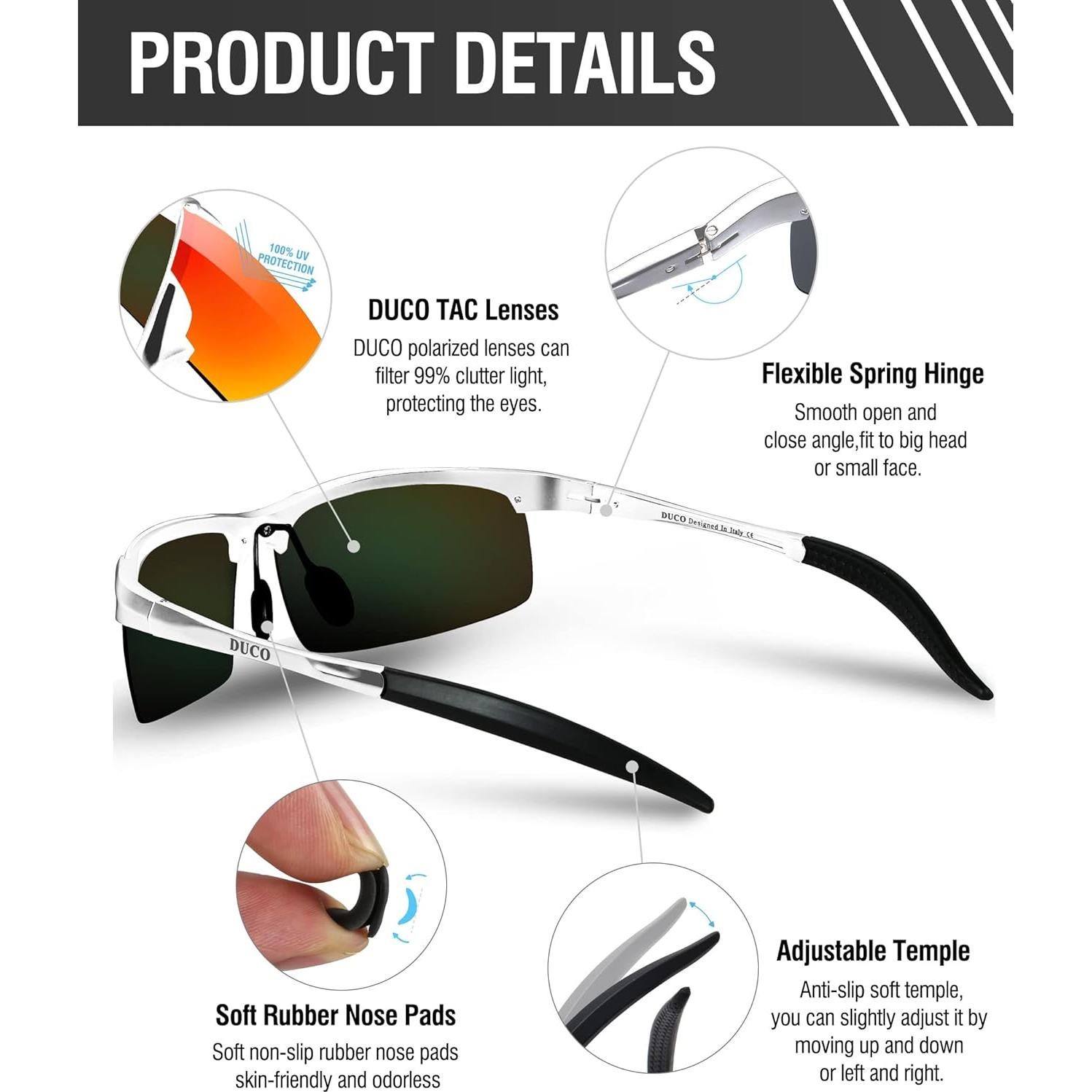 Gafas de sol deportivas DUCO 8177 polarizadas UV400