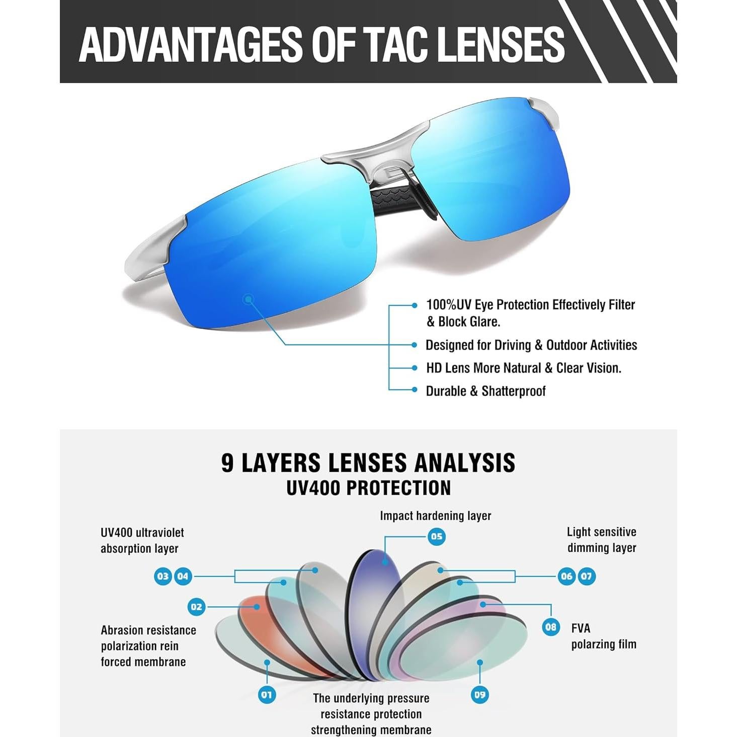 Gafas de sol deportivas DUCO 8177 polarizadas UV400