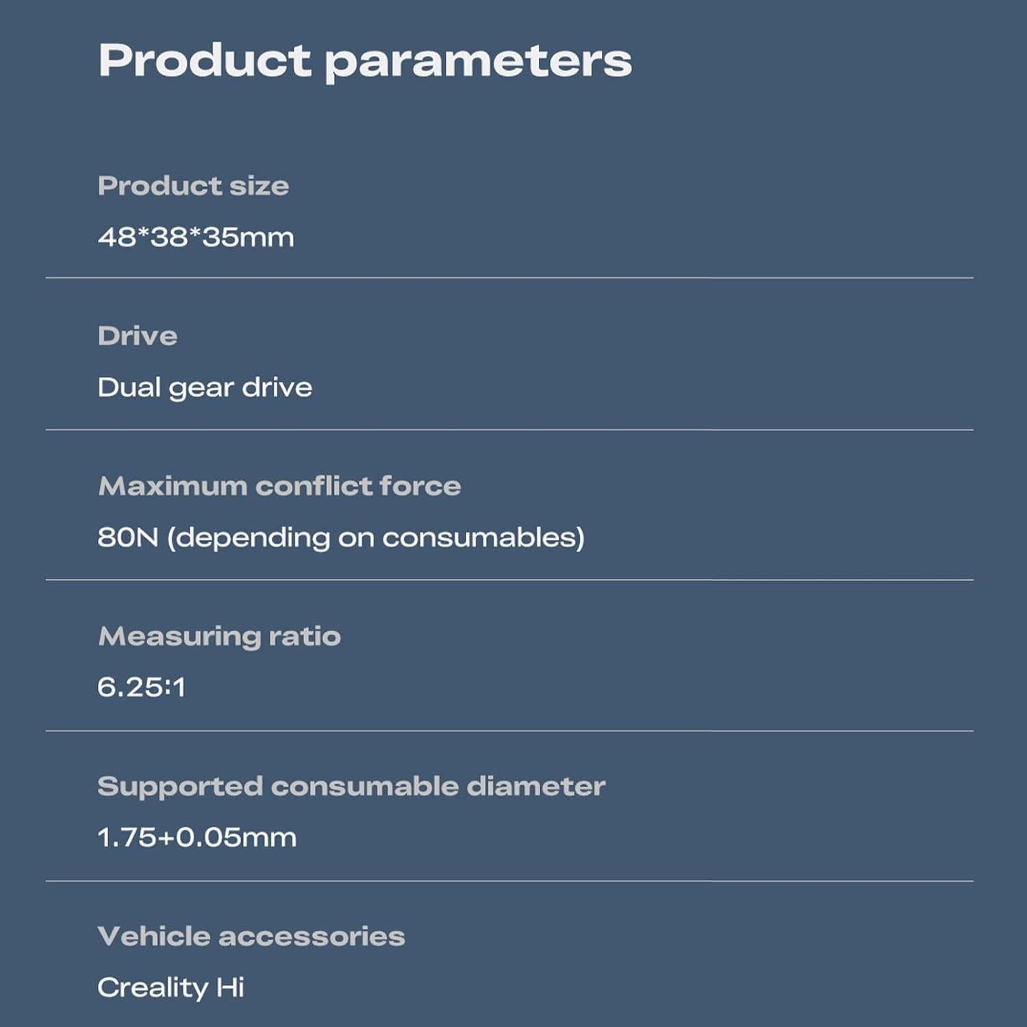Extrusora Creality Hi Original para Impresora 3D Doble Engranaje