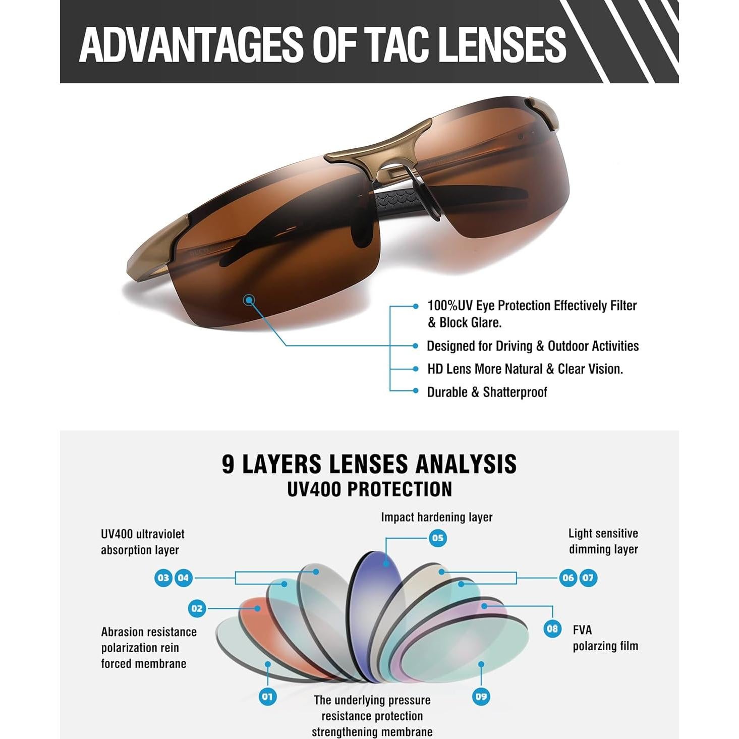 Gafas de sol deportivas DUCO 8177 polarizadas UV400