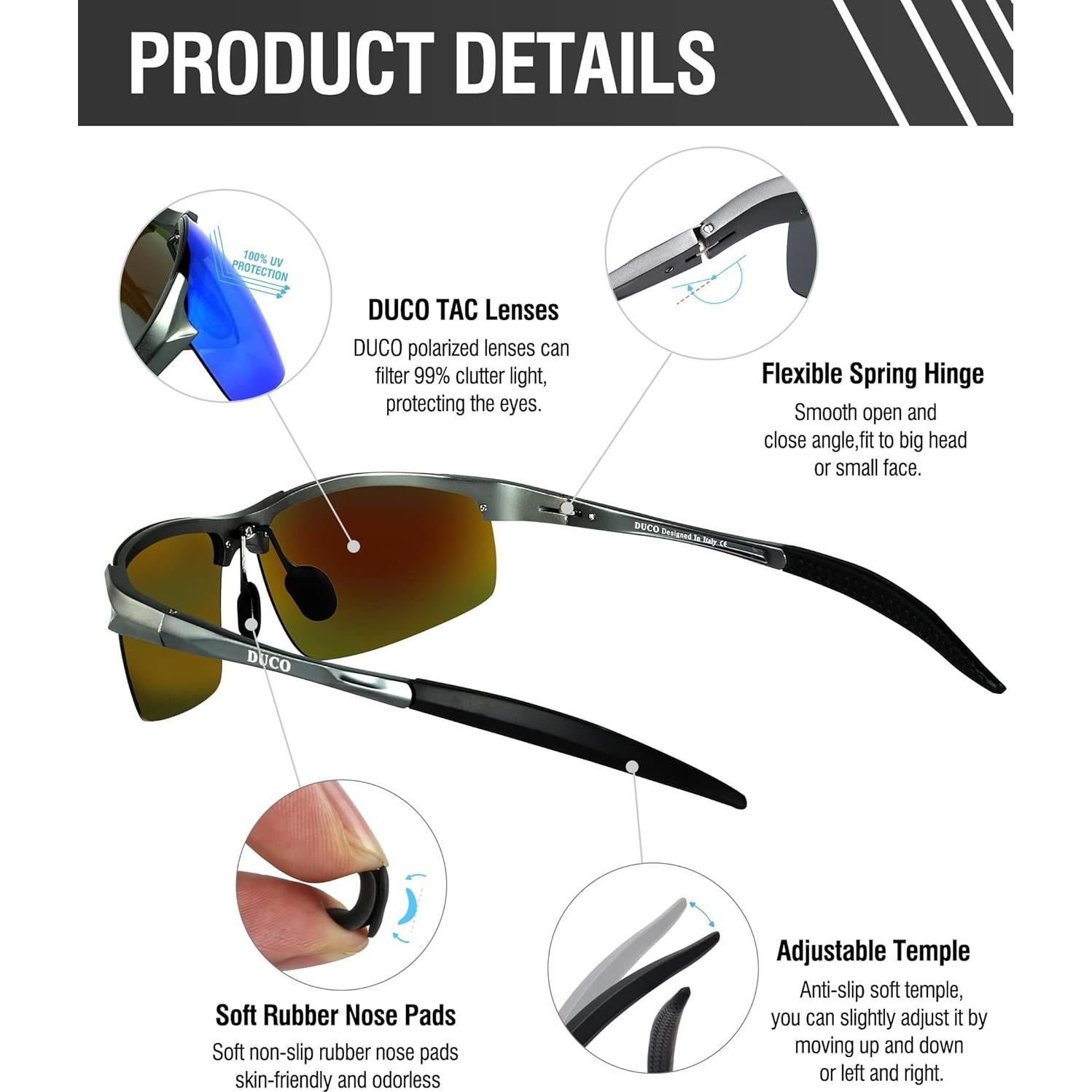 Gafas de sol deportivas DUCO 8177 polarizadas UV400