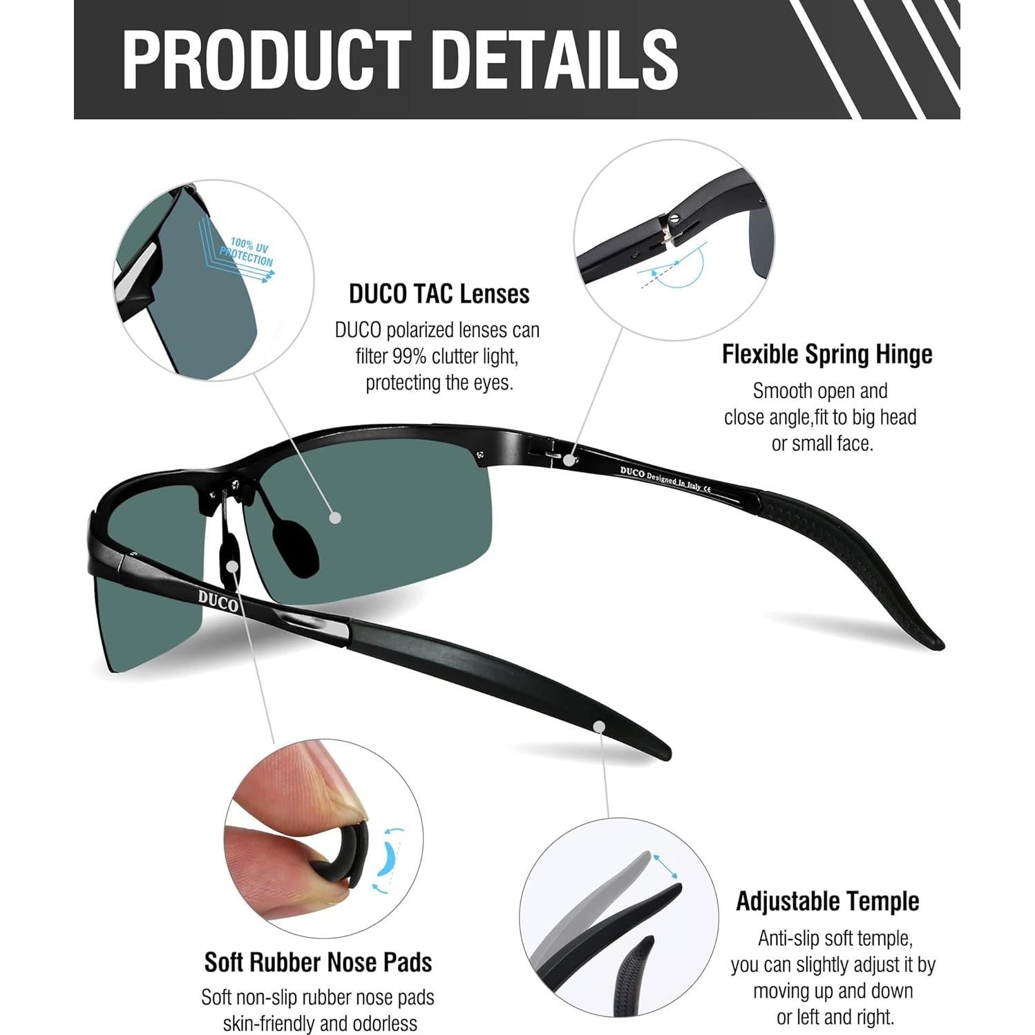 Gafas de sol deportivas DUCO 8177 polarizadas UV400