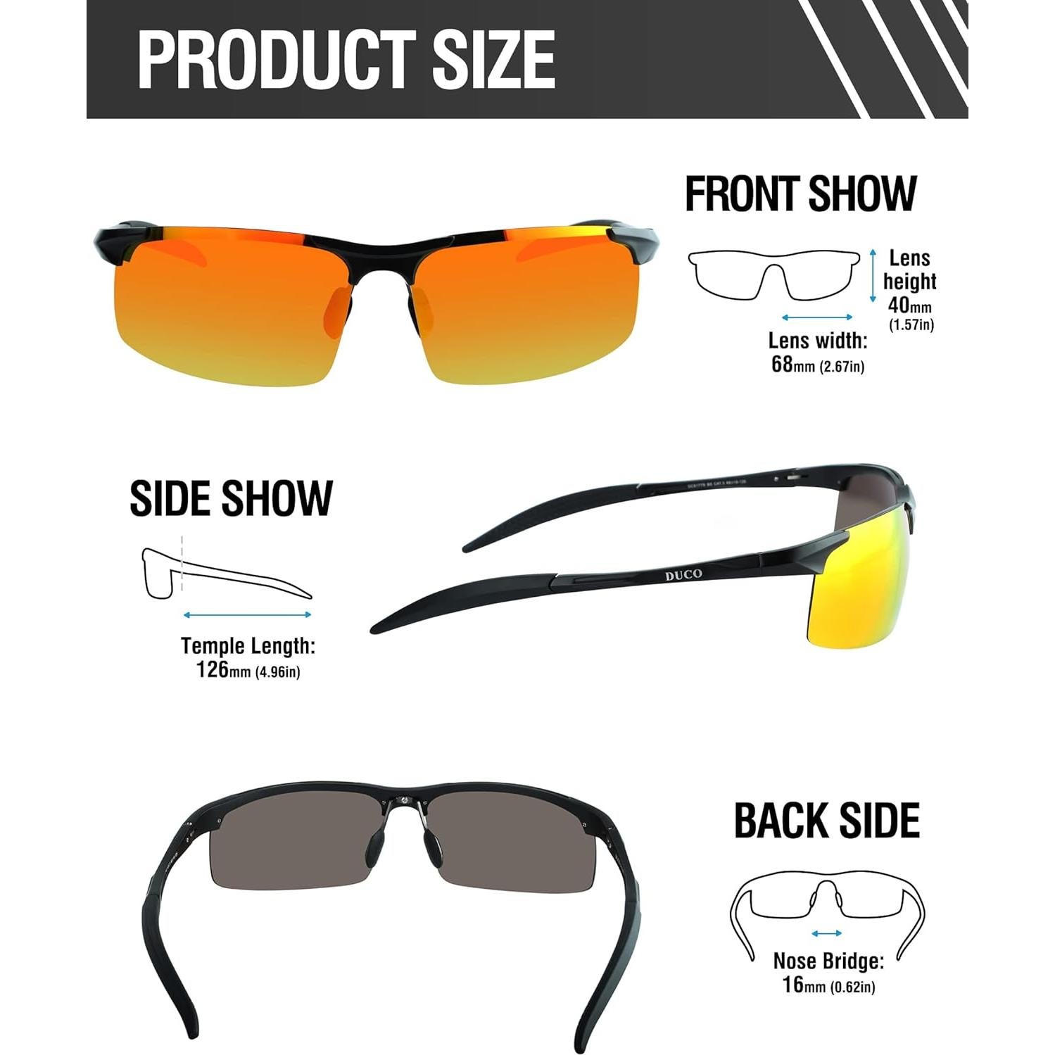 Gafas de sol deportivas DUCO 8177 con lentes polarizados