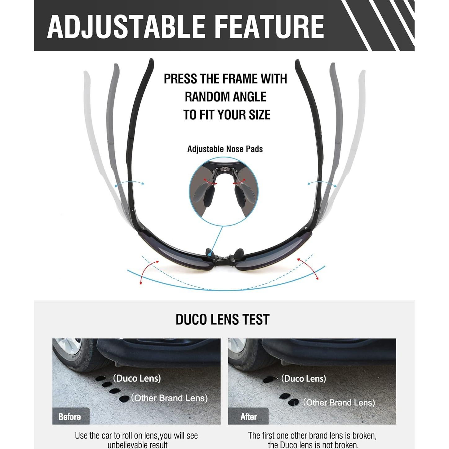 Gafas de sol deportivas DUCO 8177 con lentes polarizados