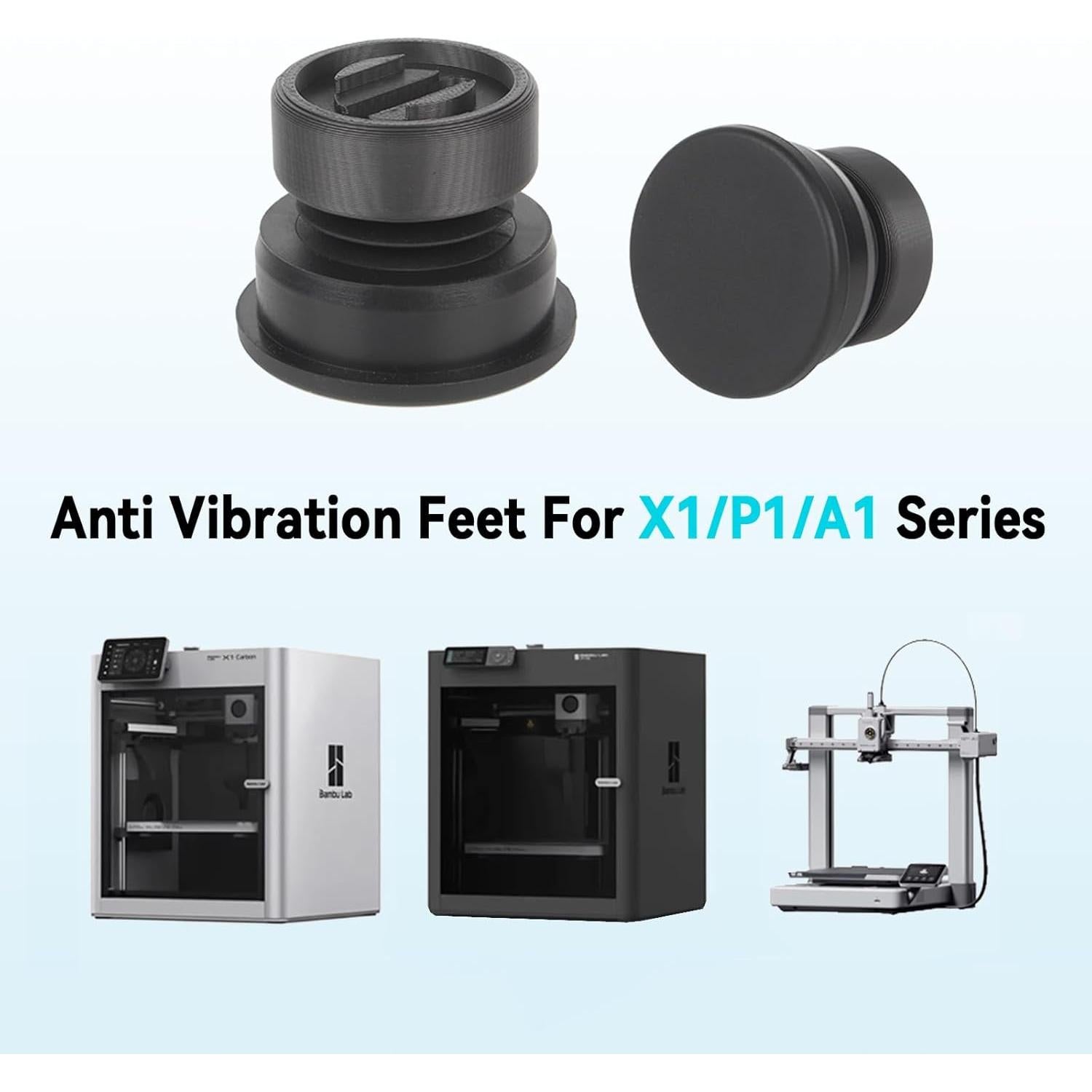 Pies de Silicona Antivibración JUYINebule 3D para Bambu Lab X1/X1C/X1E/P1/P1S/A1
