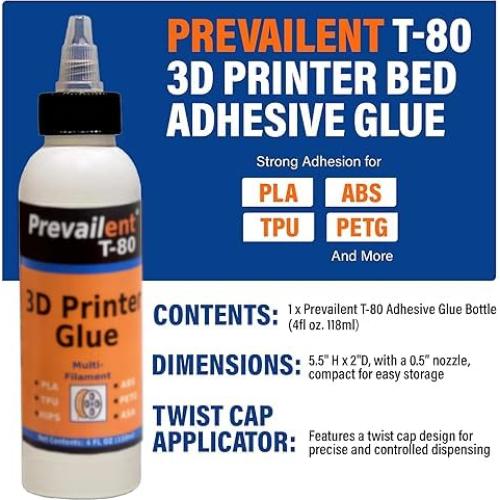Adhesivo para cama de impresora 3D Prevailent T-80 118ml