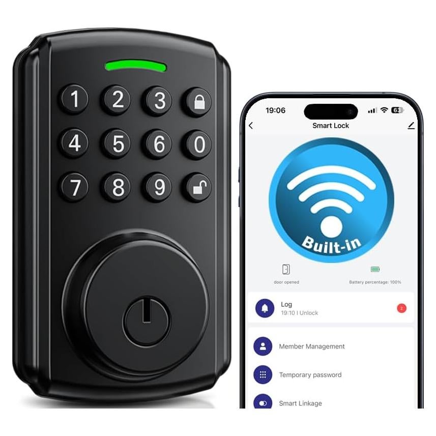 Cerradura WiFi Chautday WIFI04 con teclado y control remoto