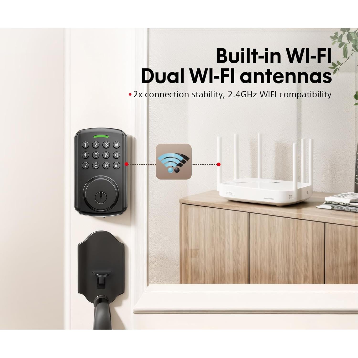 Cerradura WiFi Chautday WIFI04 con teclado y control remoto