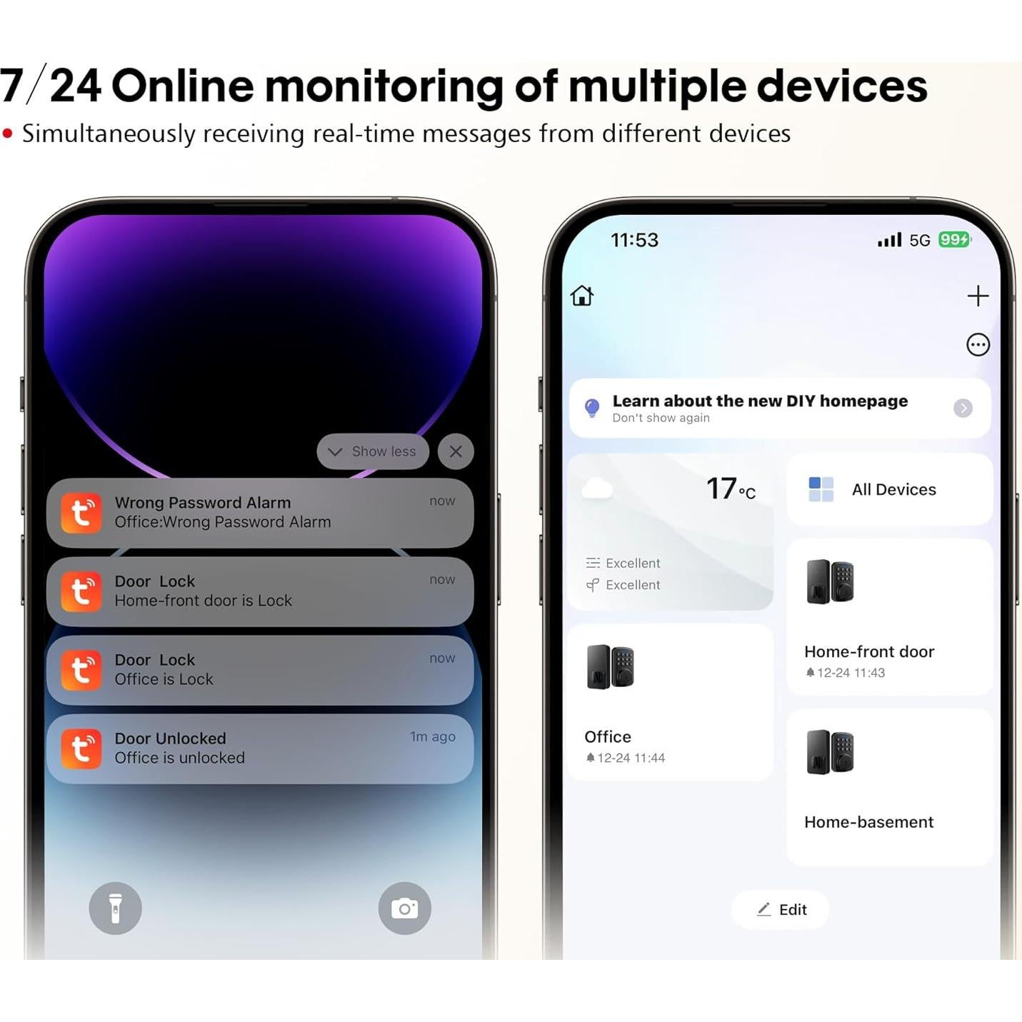 Cerradura WiFi Chautday WIFI04 con teclado y control remoto