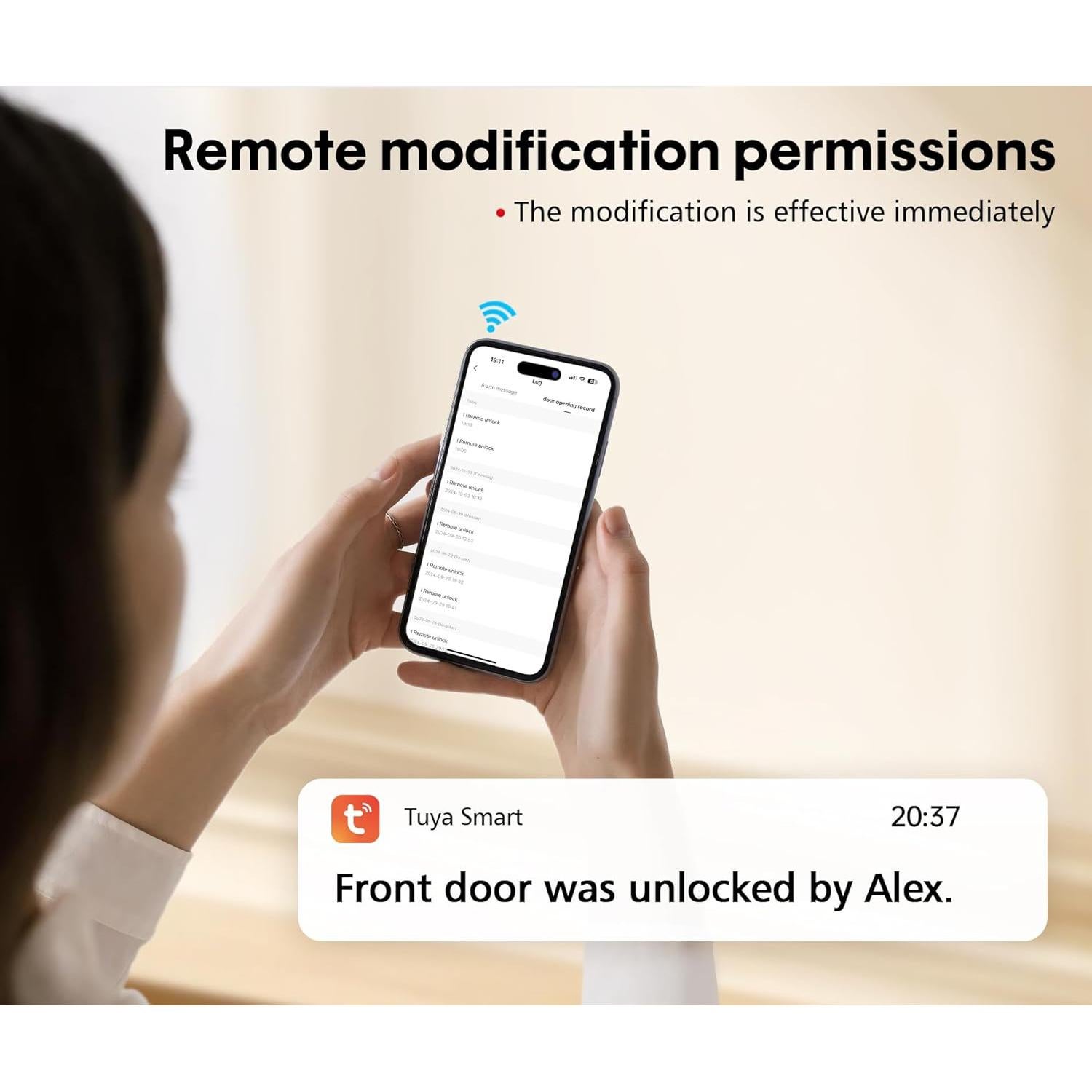 Cerradura WiFi Chautday WIFI04 con teclado y control remoto
