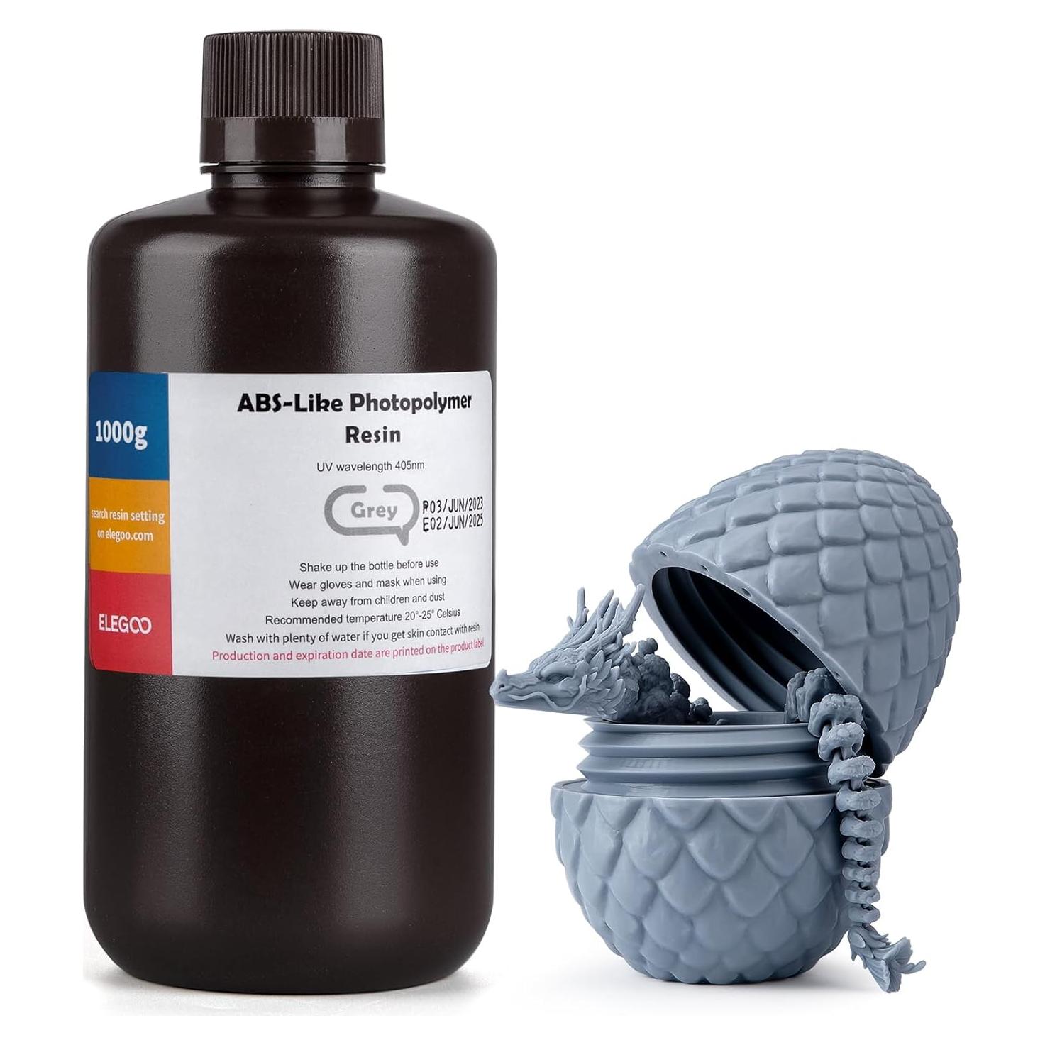 Resina 3D ABS-Like ELEGOO 1000g Fotopolímero UV Gris