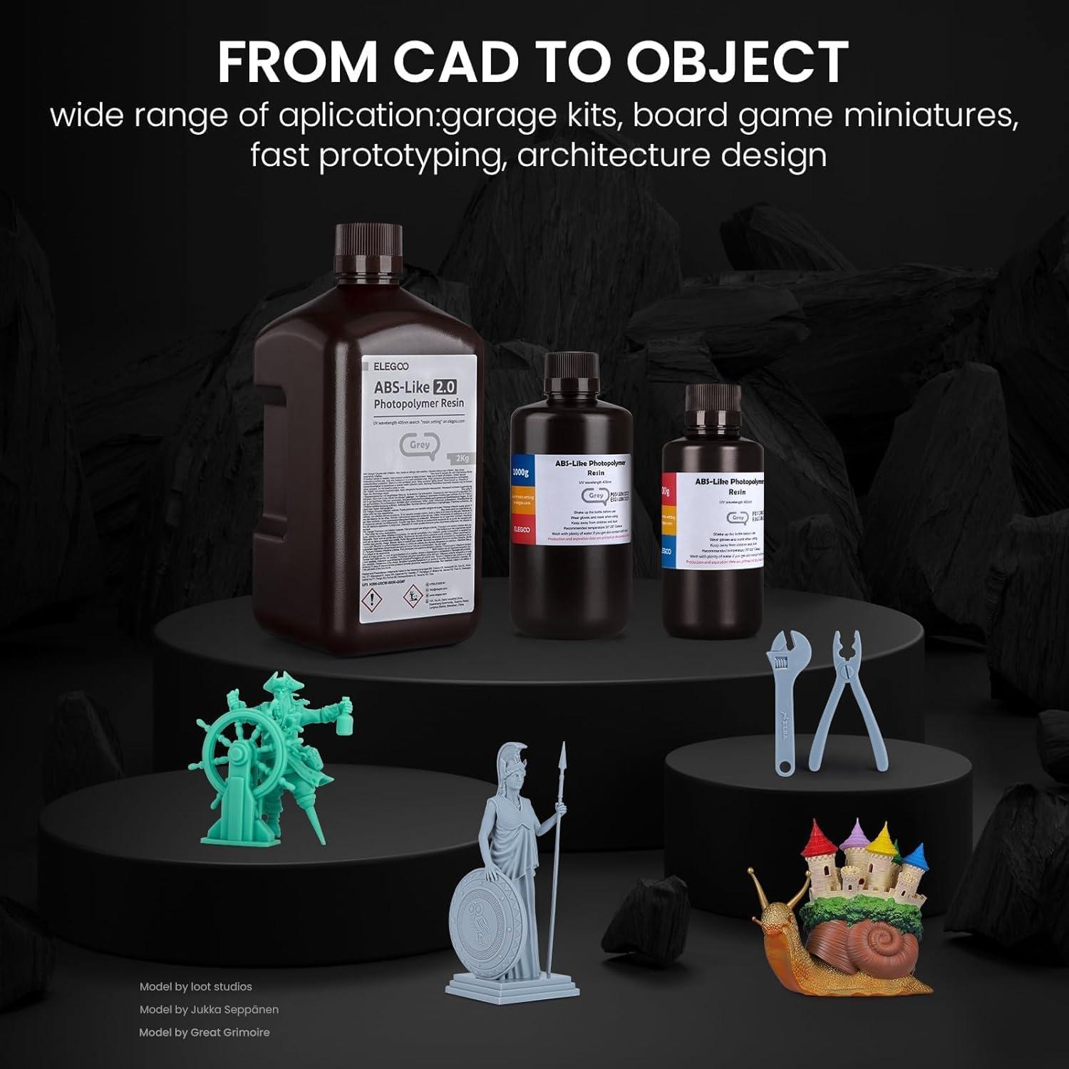 Resina 3D ABS-Like ELEGOO 1000g Fotopolímero UV Gris