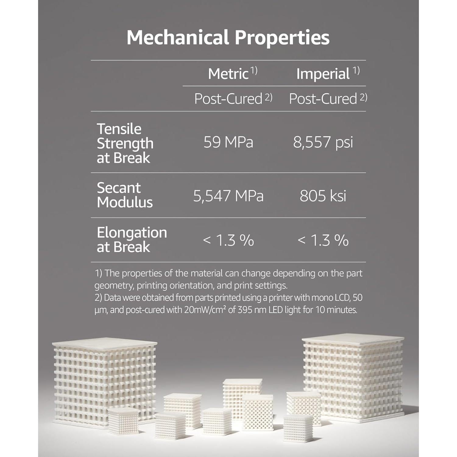 Resina 3D SuperRigid 500g 6.0GPa Cerámica 3DMaterials