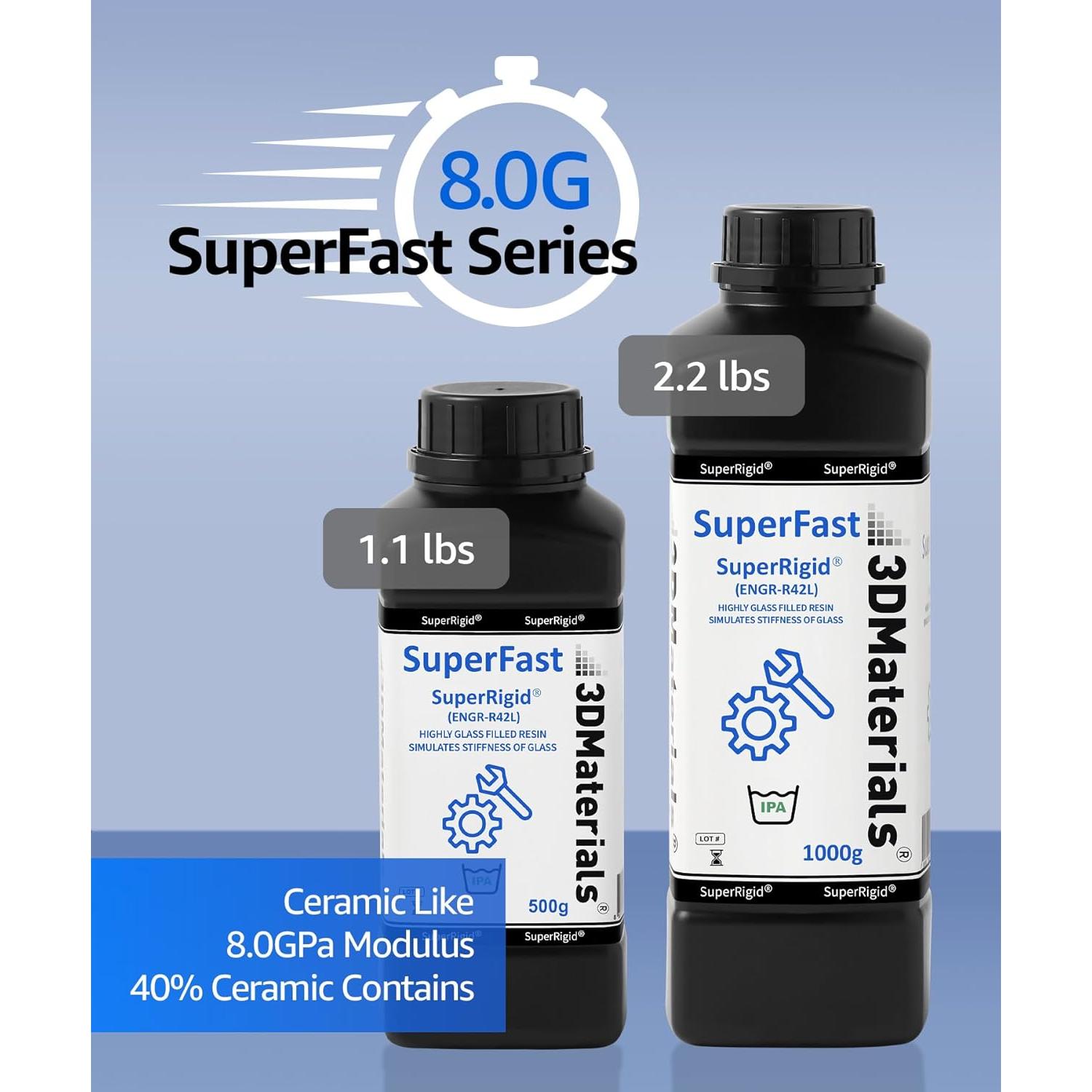 Resina 3D SuperRigid 500g 6.0GPa Cerámica 3DMaterials