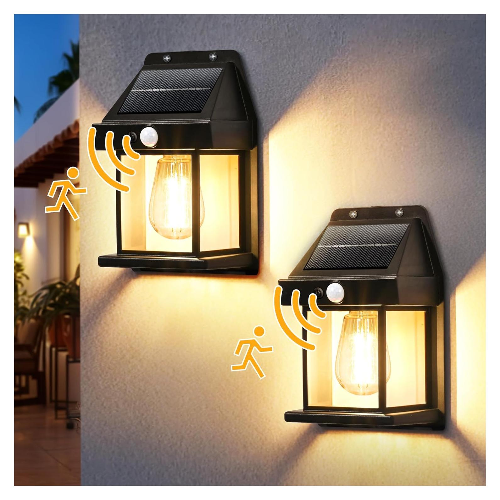 Luces de Pared Solares GIGALUMI 2 Pack con Sensor de Movimiento