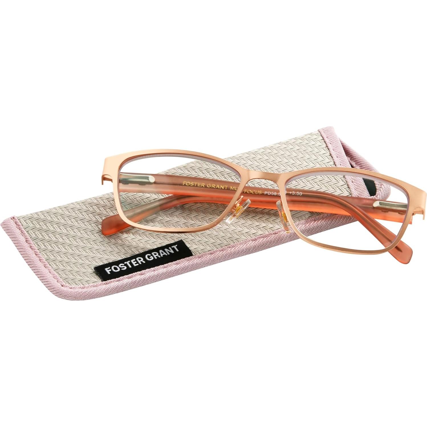 Gafas de lectura multifocal Foster Grant Tierney oro rosa