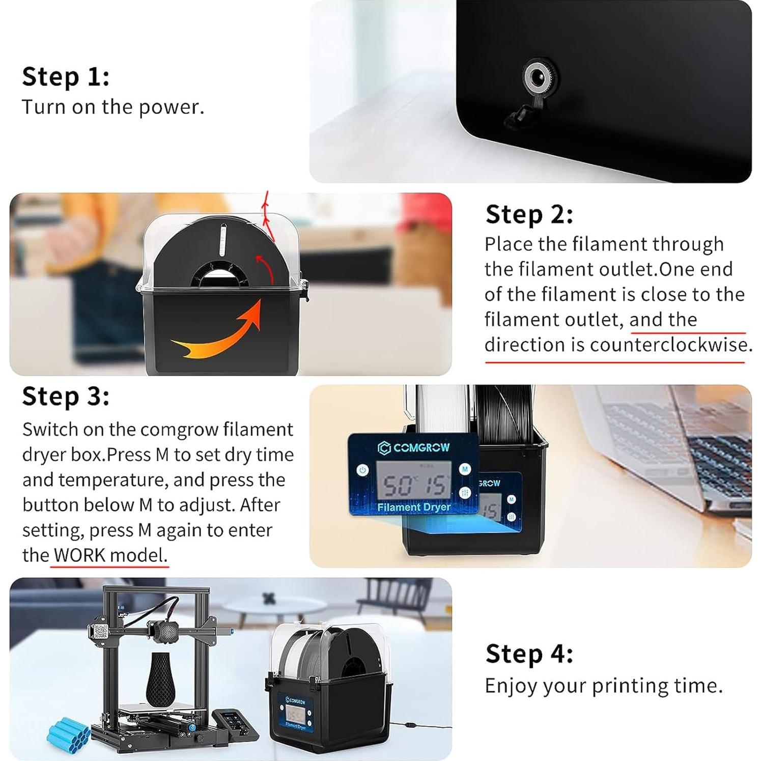 Caja Secadora de Filamento Comgrow 2KG para Impresora 3D