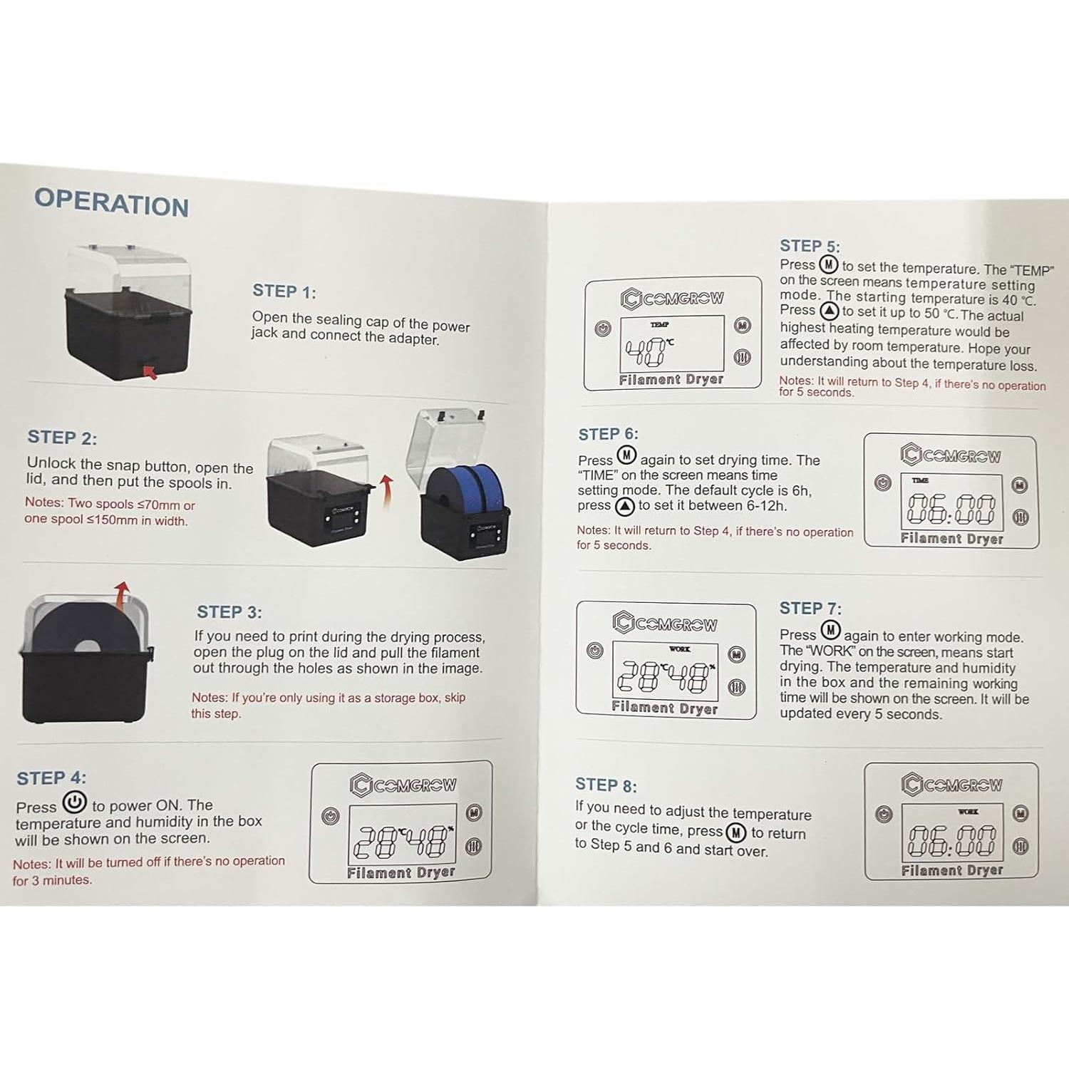 Caja Secadora de Filamento Comgrow 2KG para Impresora 3D