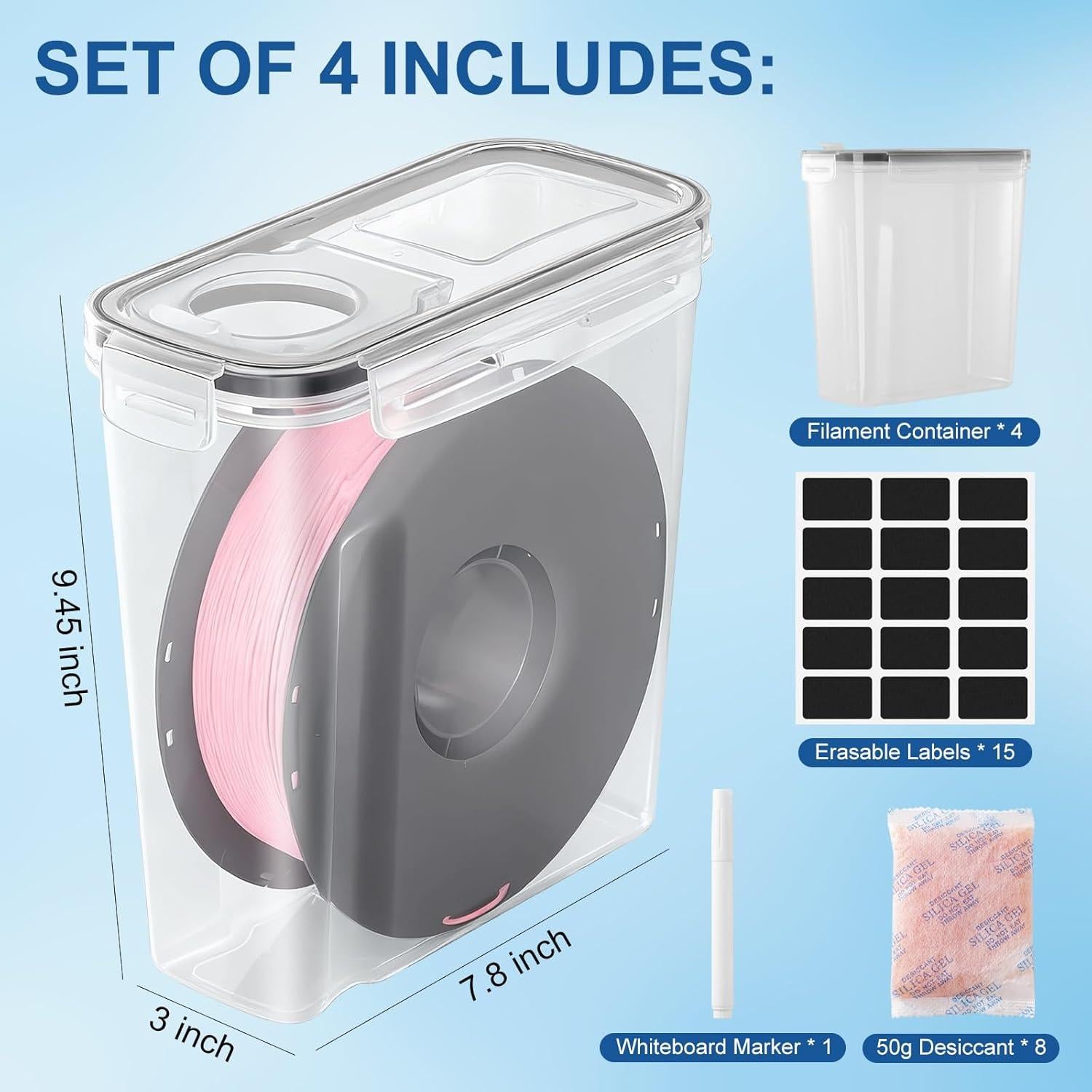 Caja de Almacenamiento de Filamento Rolheit 4L - Paquete de 4