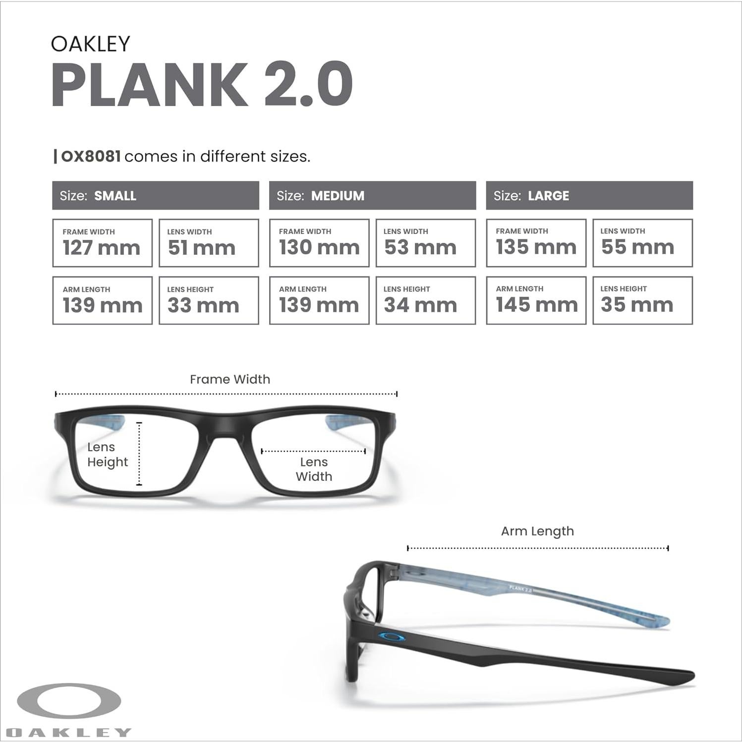 Gafas de lectura Oakley Plank 2.0 OX8081 51mm Unisex